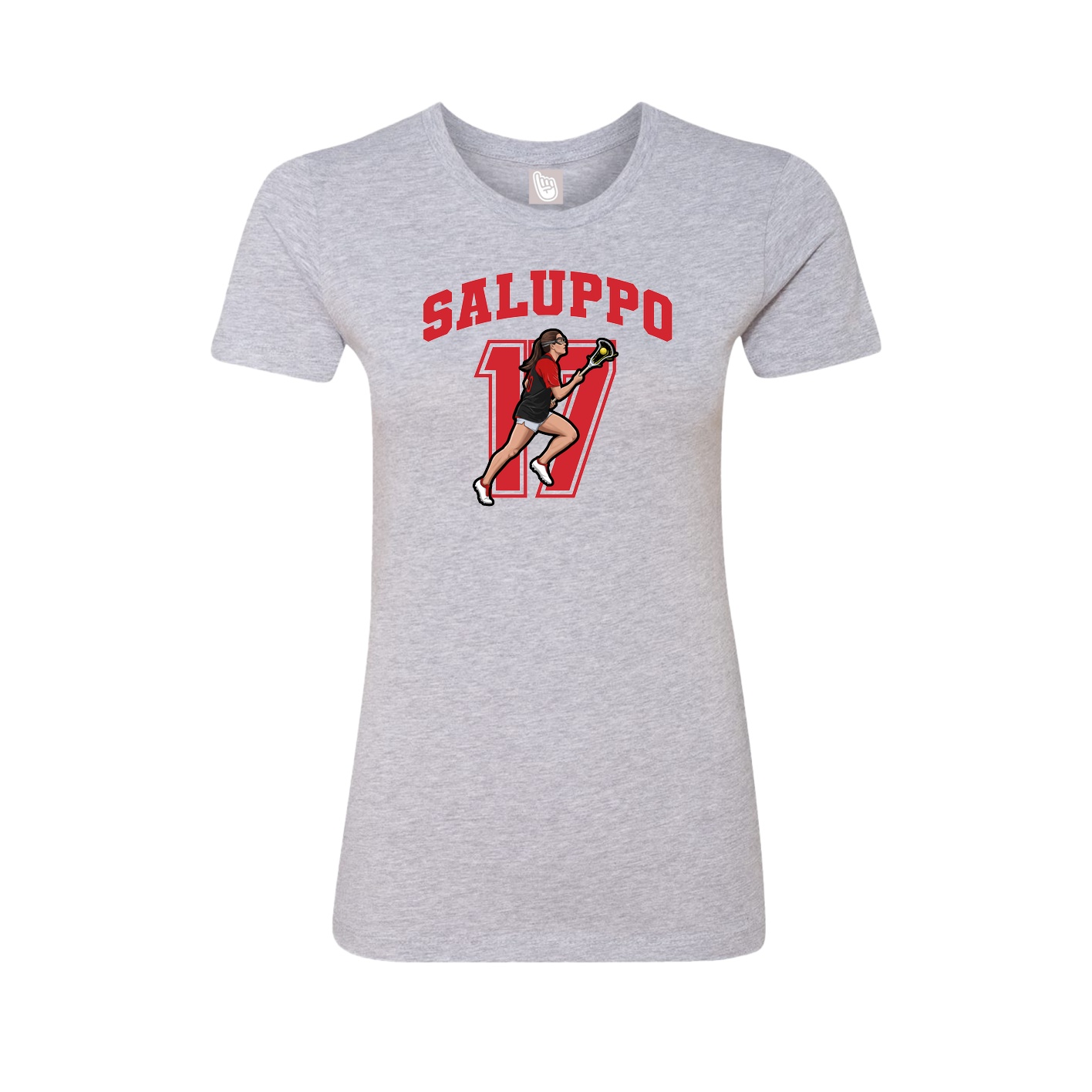 Fitted Women's Tee — Number in Grey