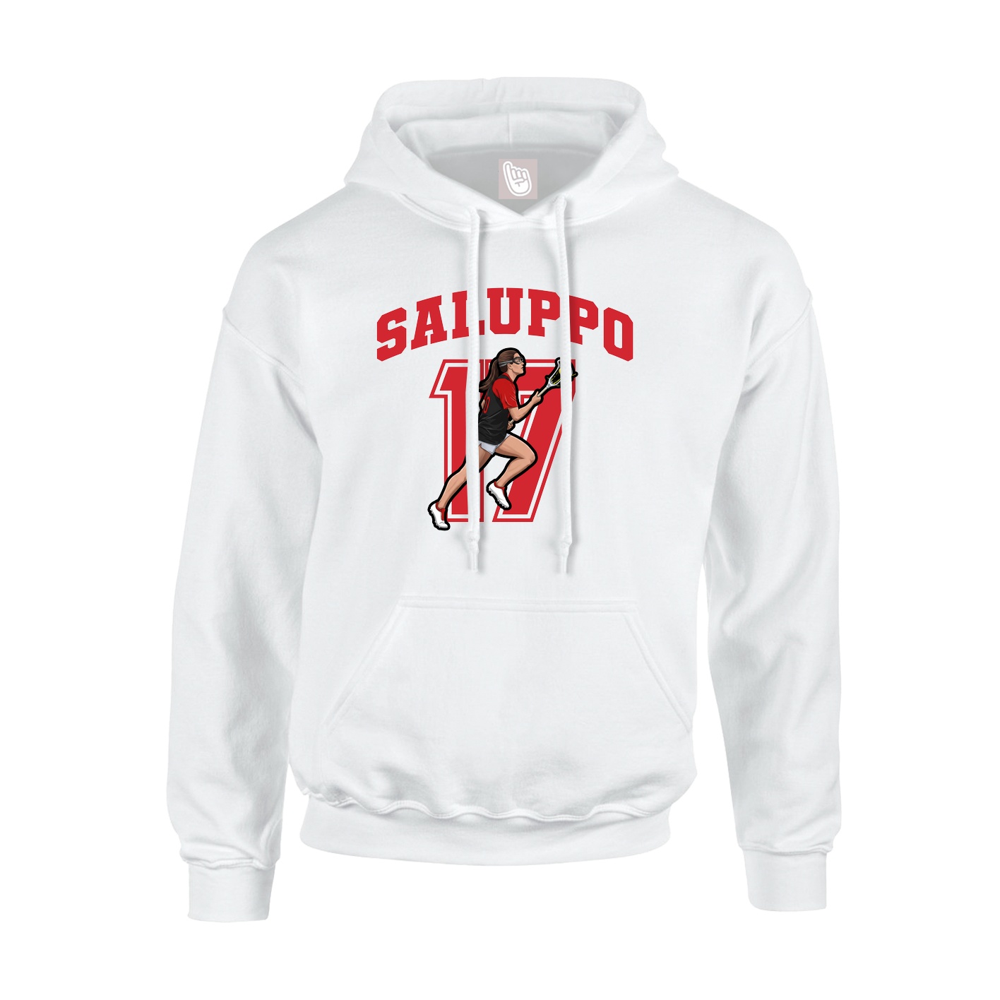 Youth Hoodie — Number in White