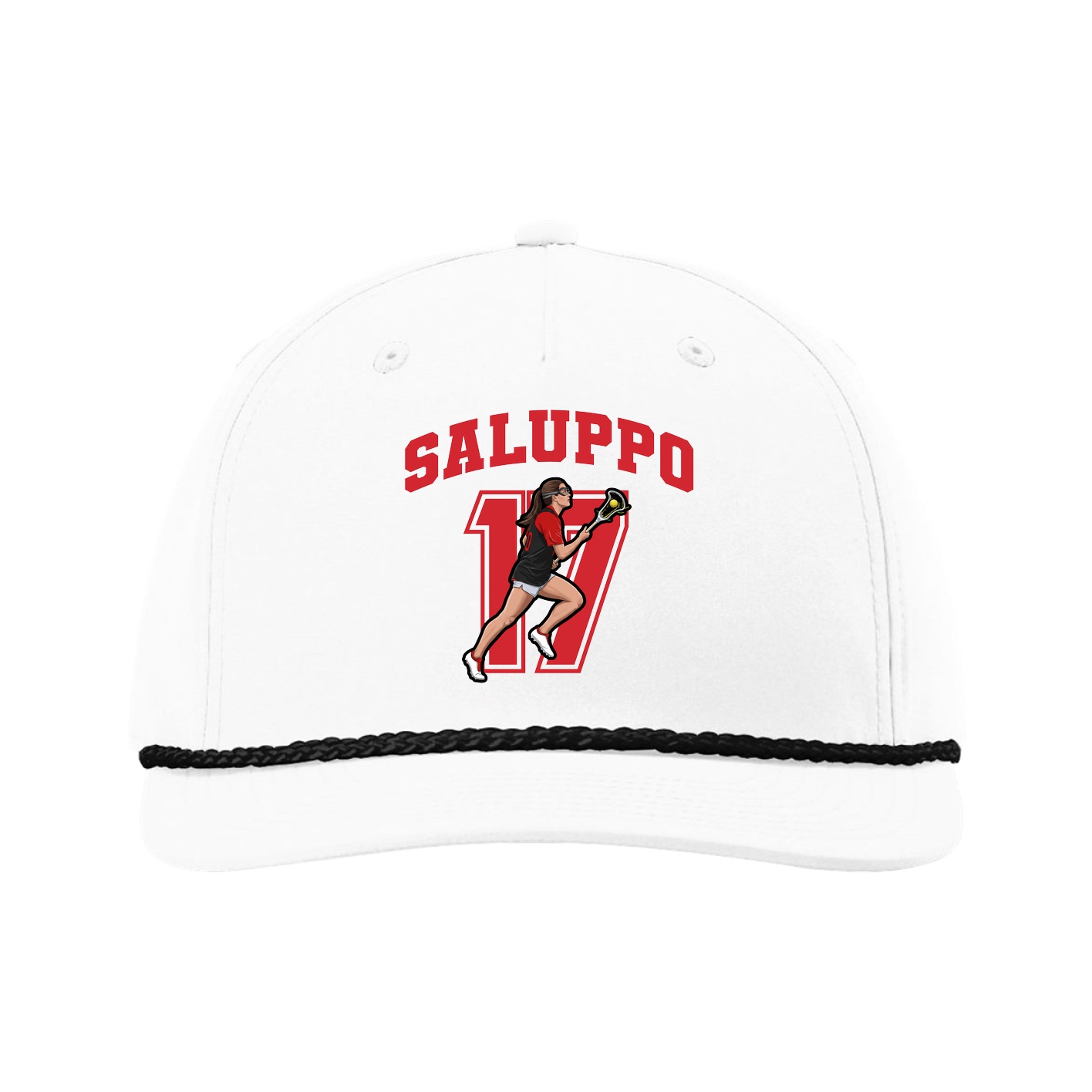 Five-Panel Classic Rope Cap — Number in White