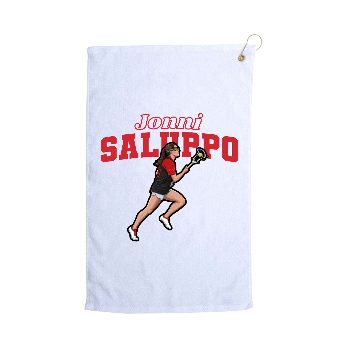 Golf Towel — Name Arch in White