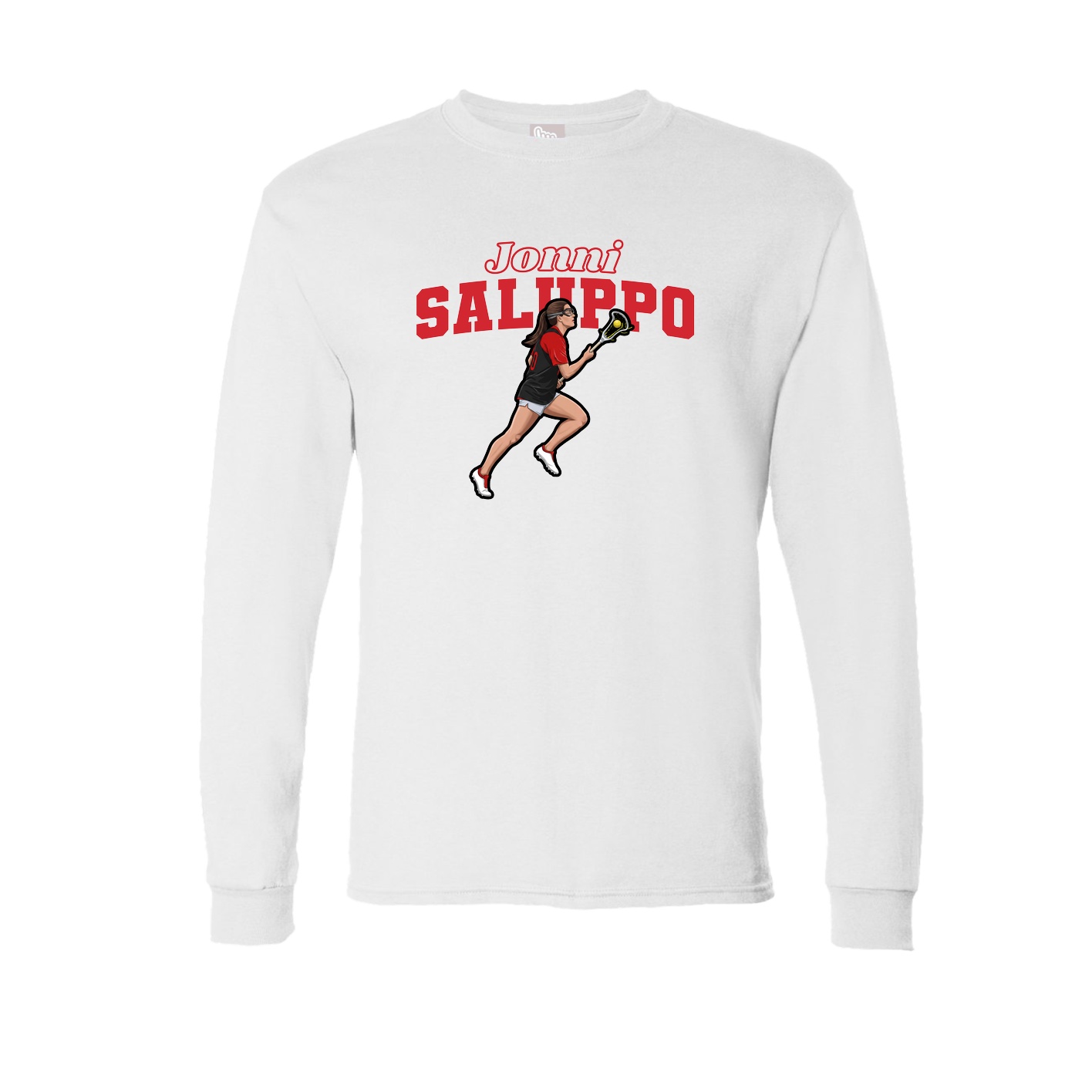 Long Sleeve Tee — Name Arch in White