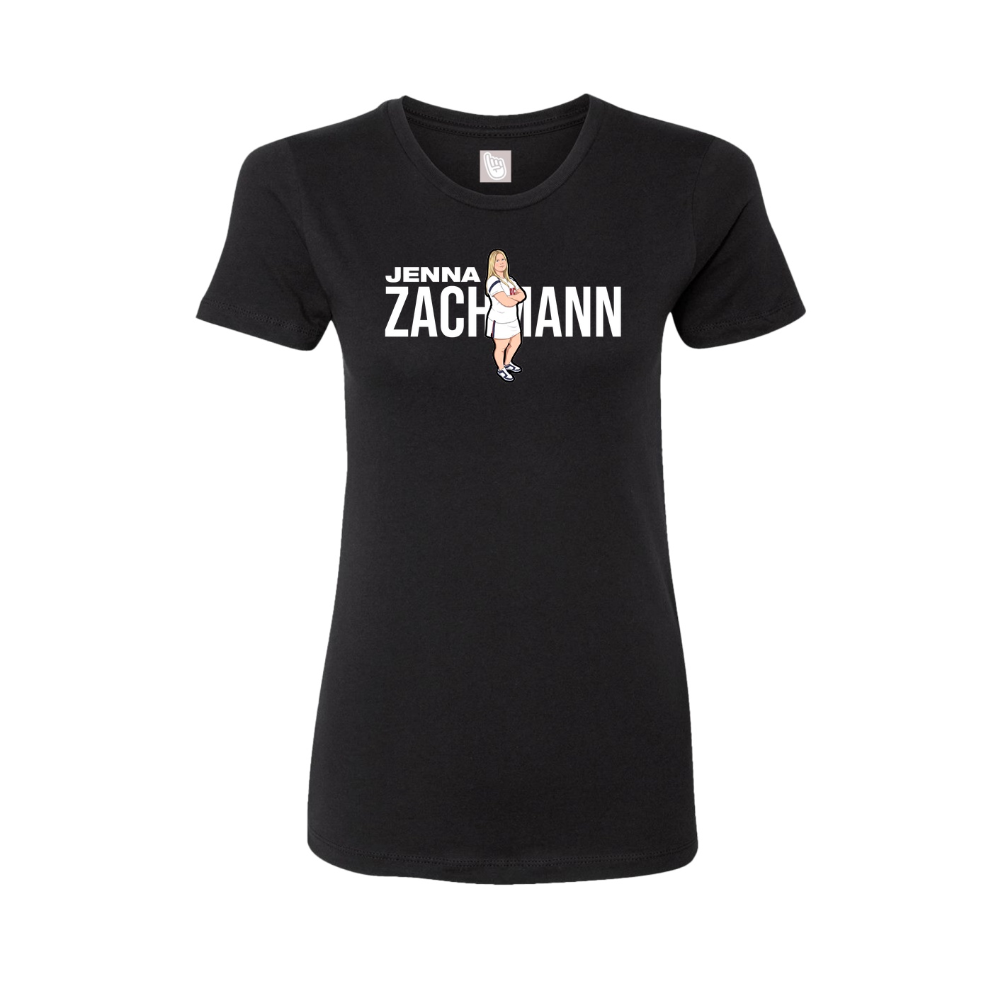 Fitted Women's Tee — Player Name in Black