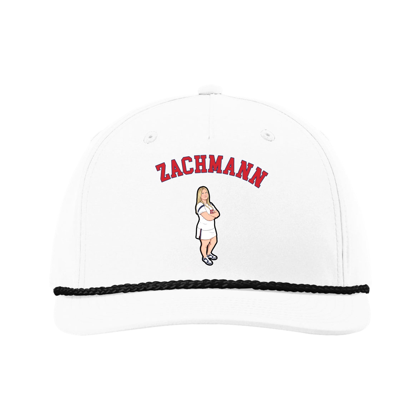 Five-Panel Classic Rope Cap — Shirsey Arch in White