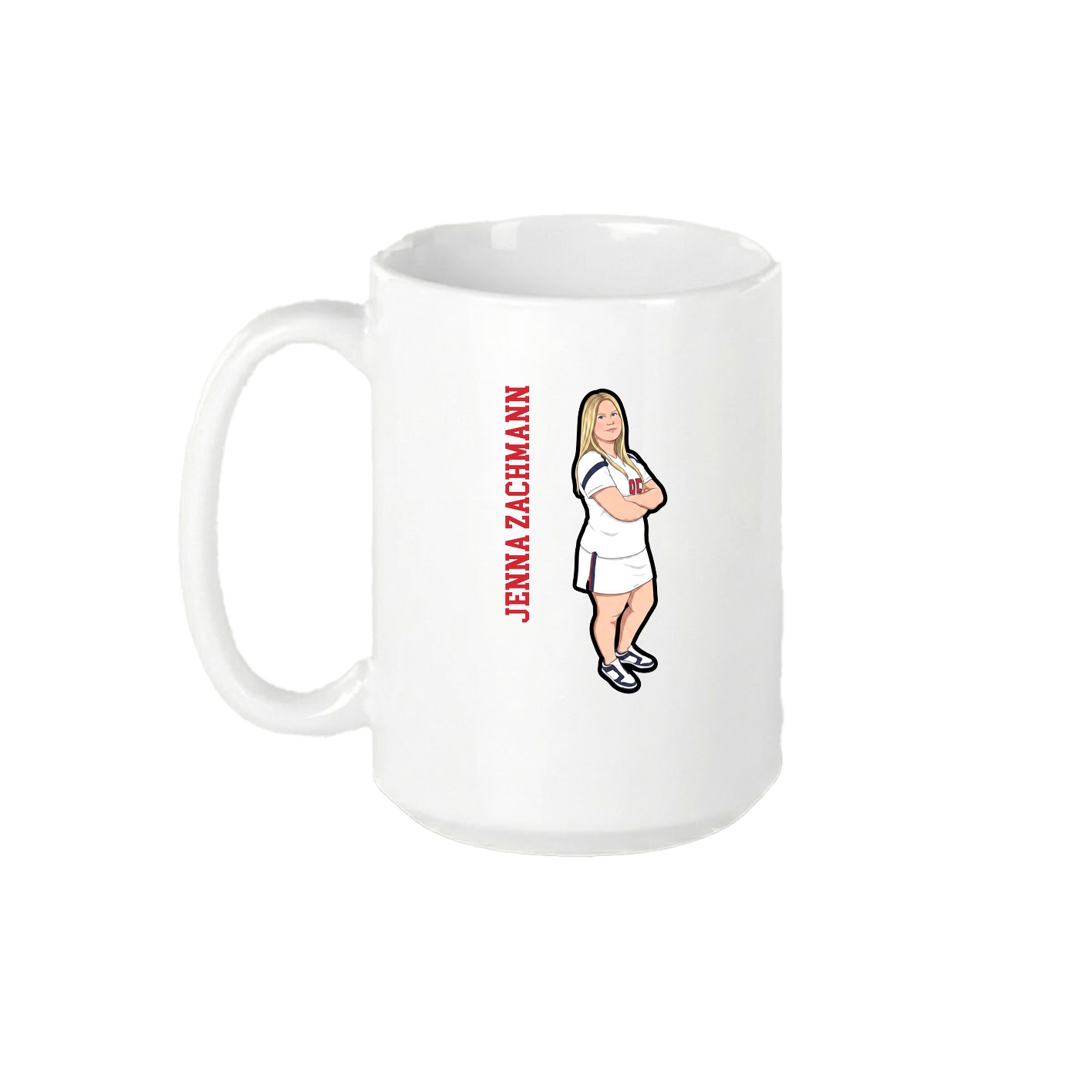 15oz Coffee Mug — Name Vertical in White