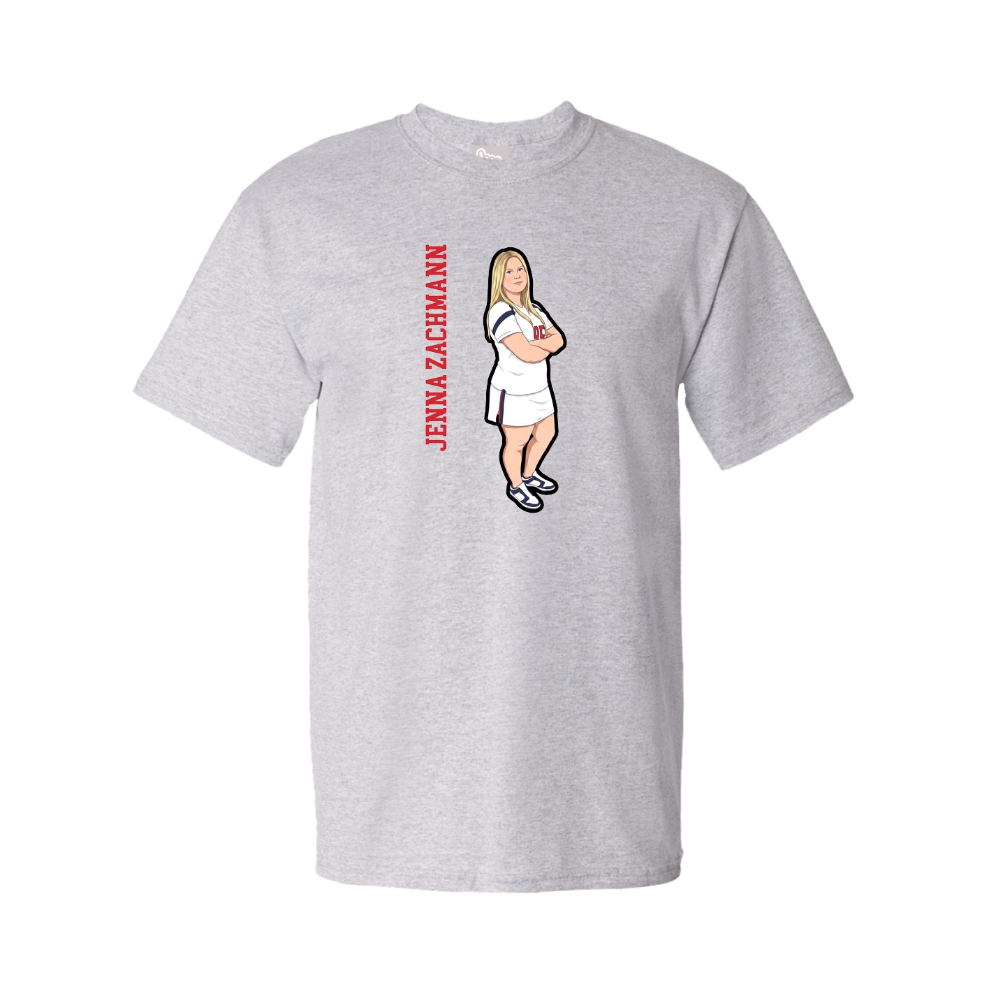 Tee — Name Vertical in Grey