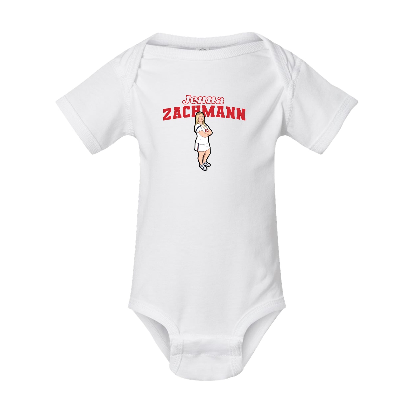 Baby Onesie — Name Arch in White