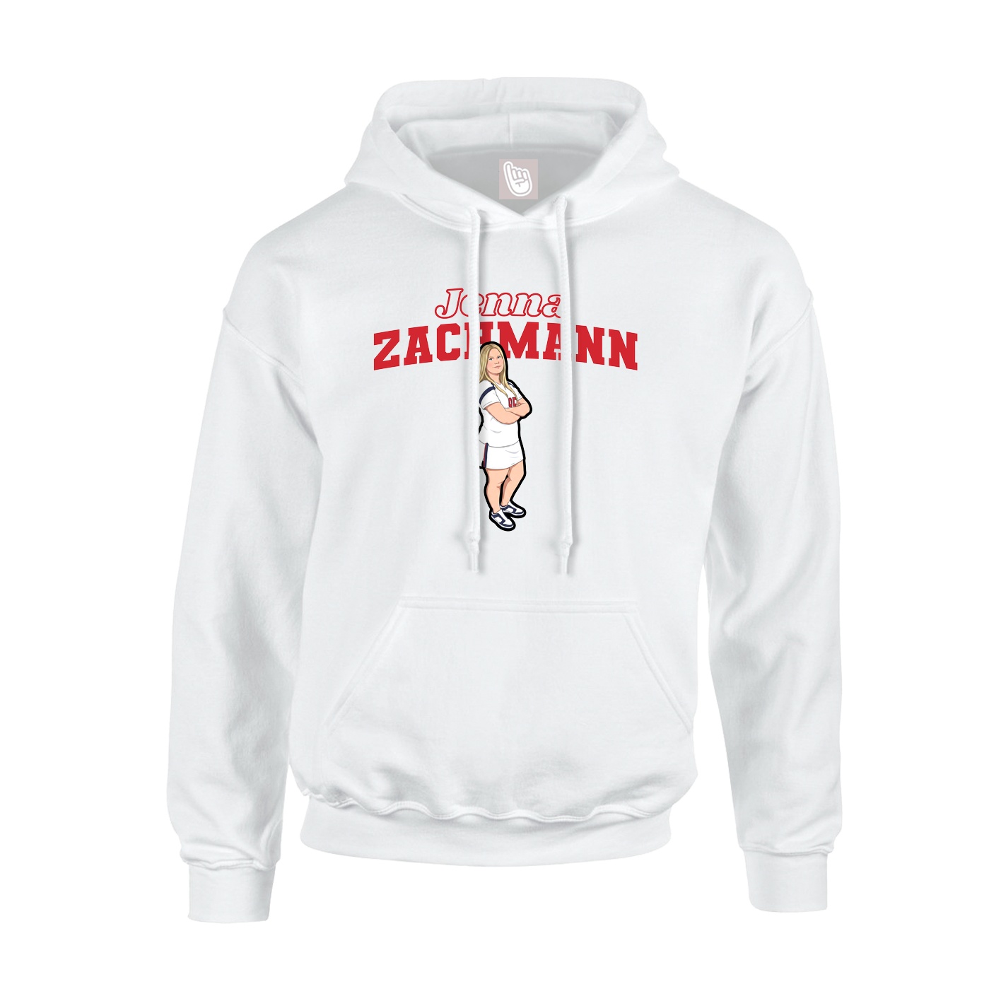 Youth Hoodie — Name Arch in White