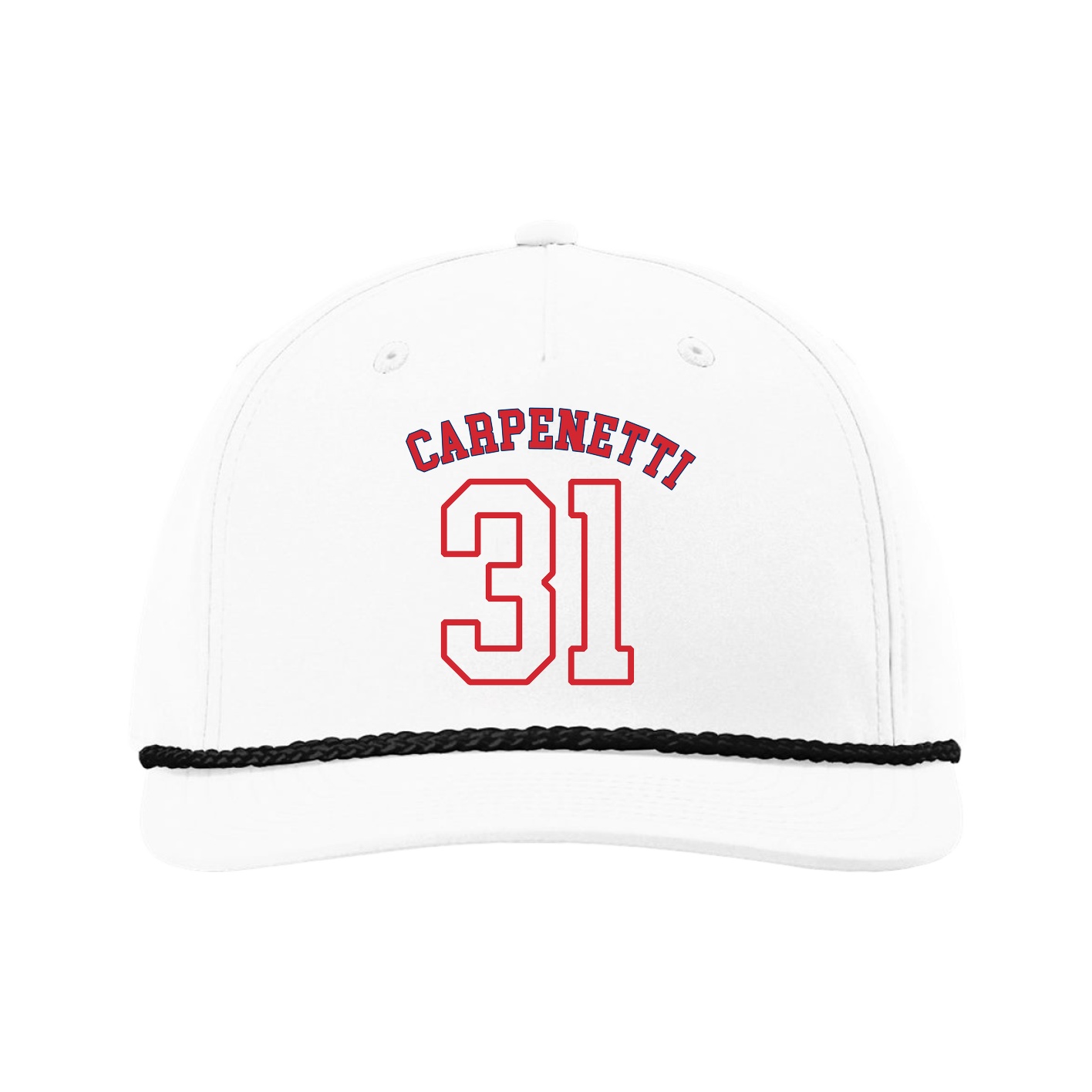 Five-Panel Classic Rope Cap — Shirsey Arch in White