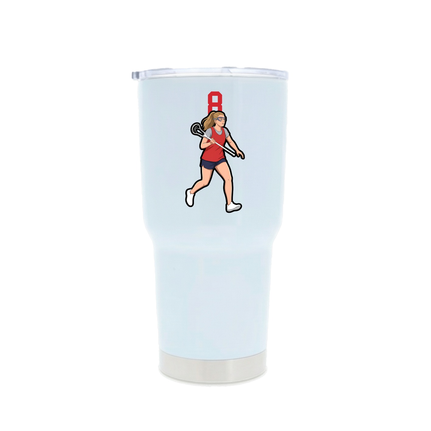 30oz Stainless Steel Tumbler — Number Top in White