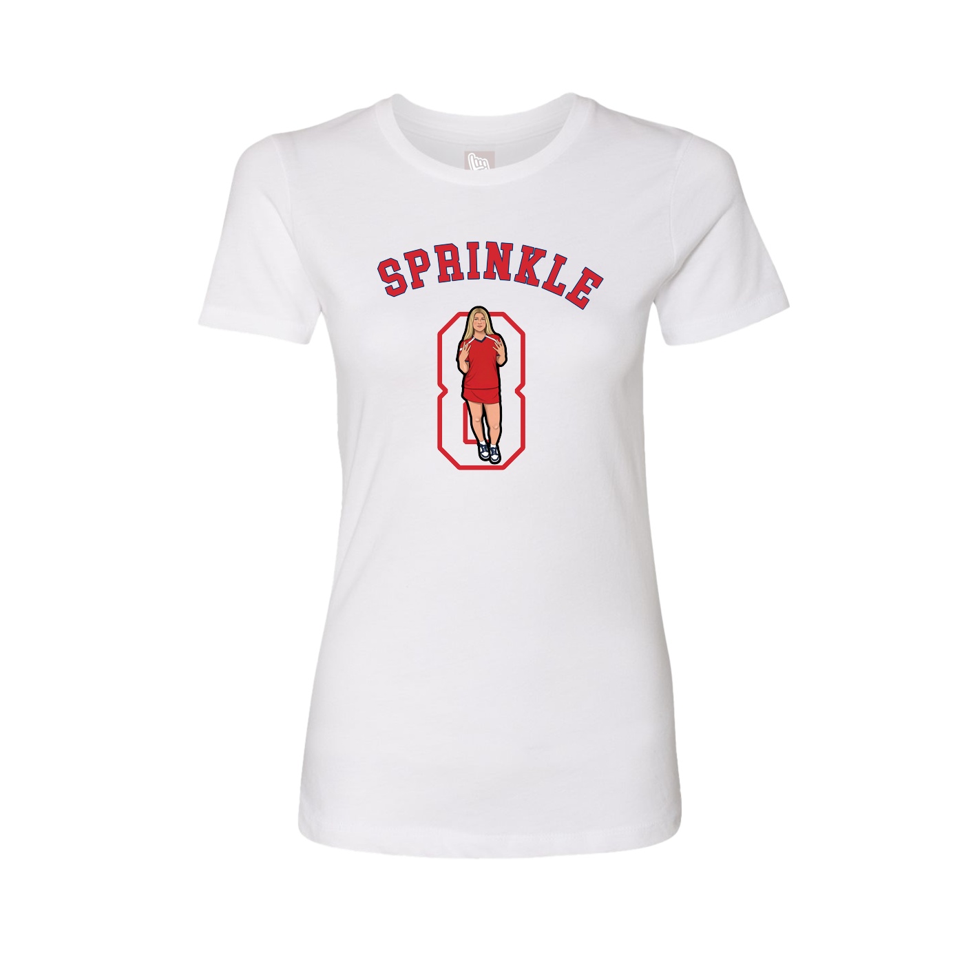 Fitted Women's Tee — Shirsey Arch in White