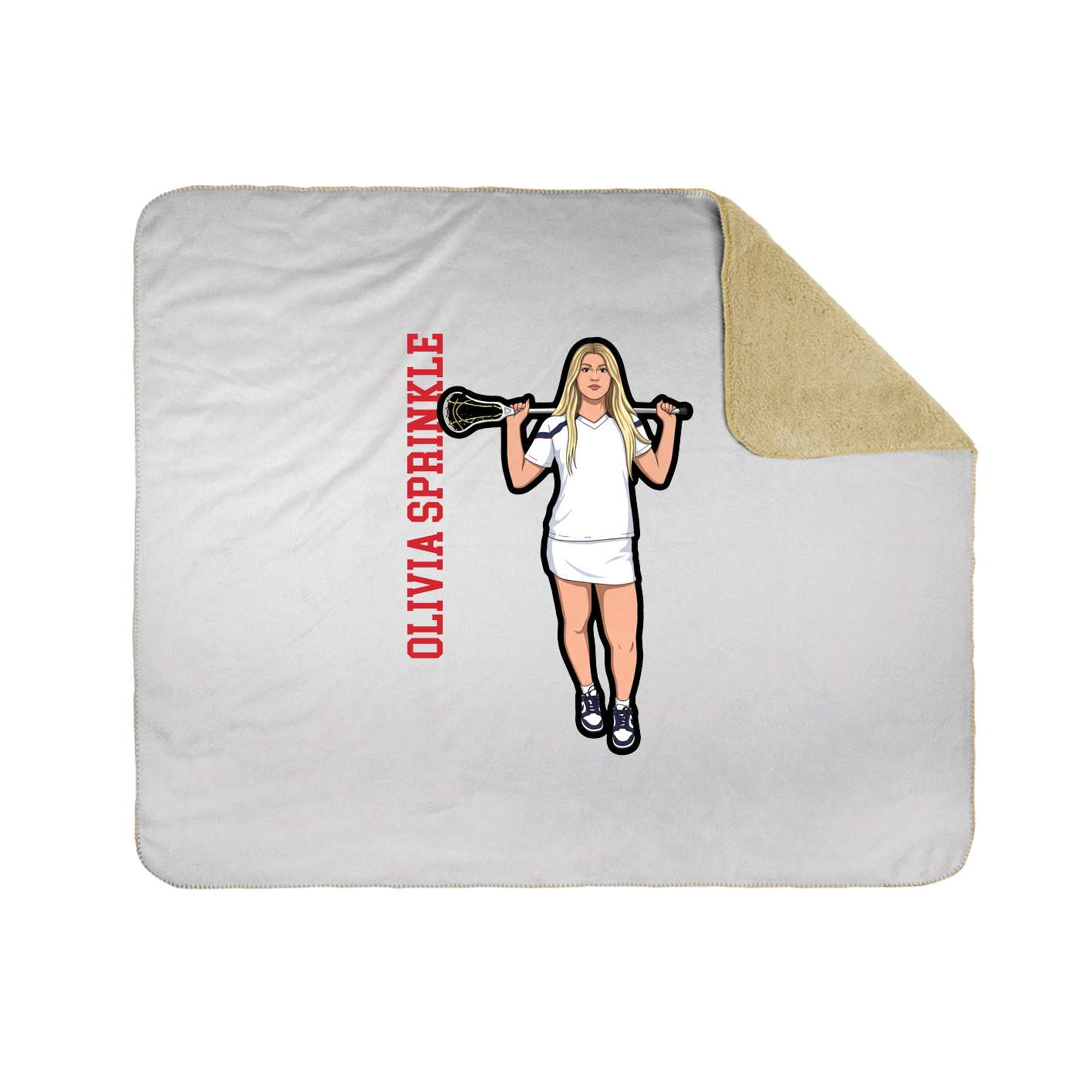 Throw Blanket — Name Vertical in White