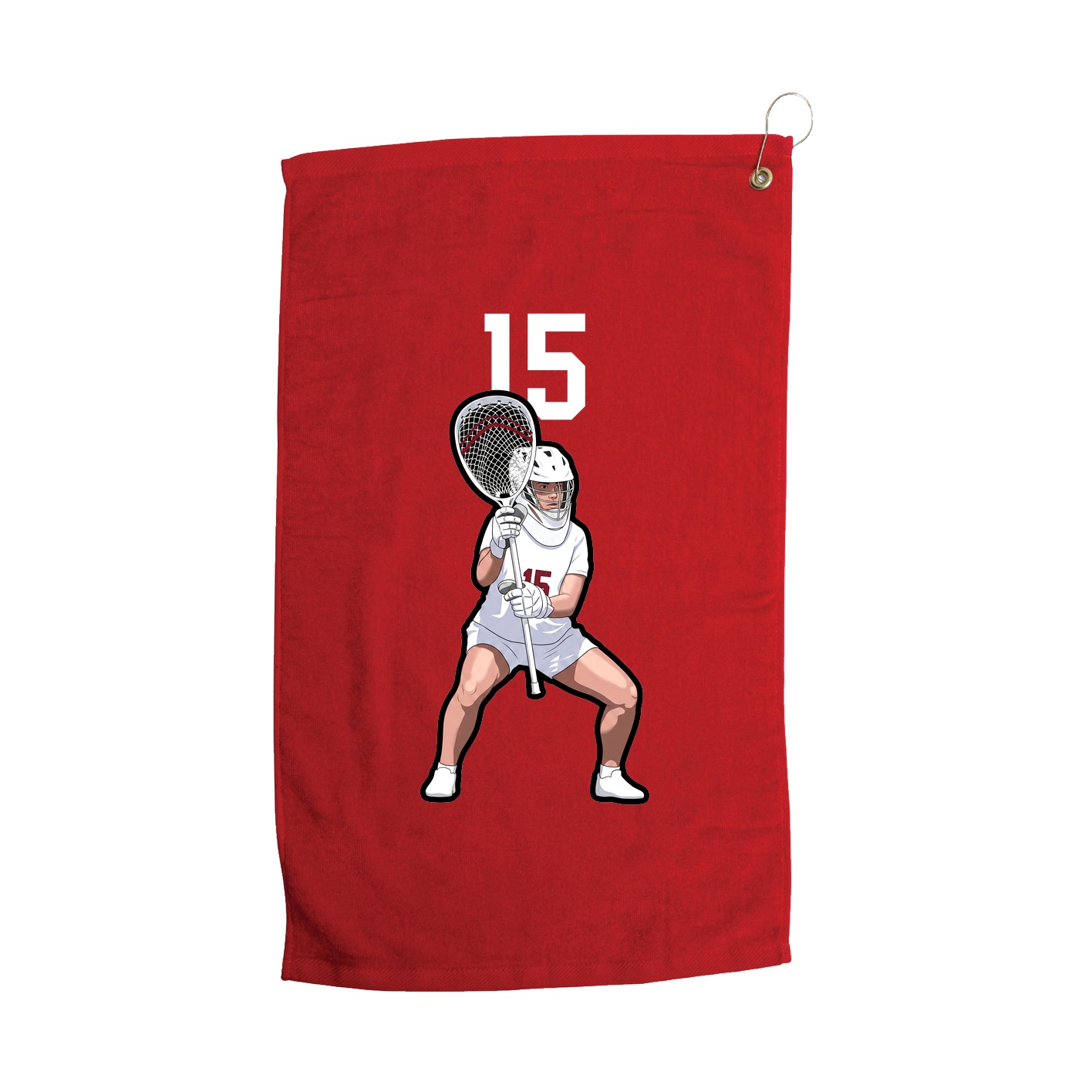 Golf Towel — Number Top in Red