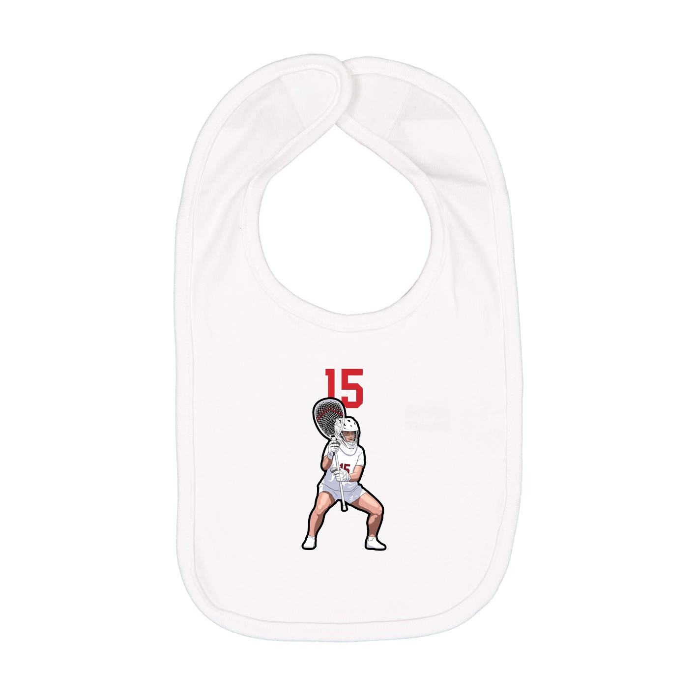 Infant Bib — Number Top in White