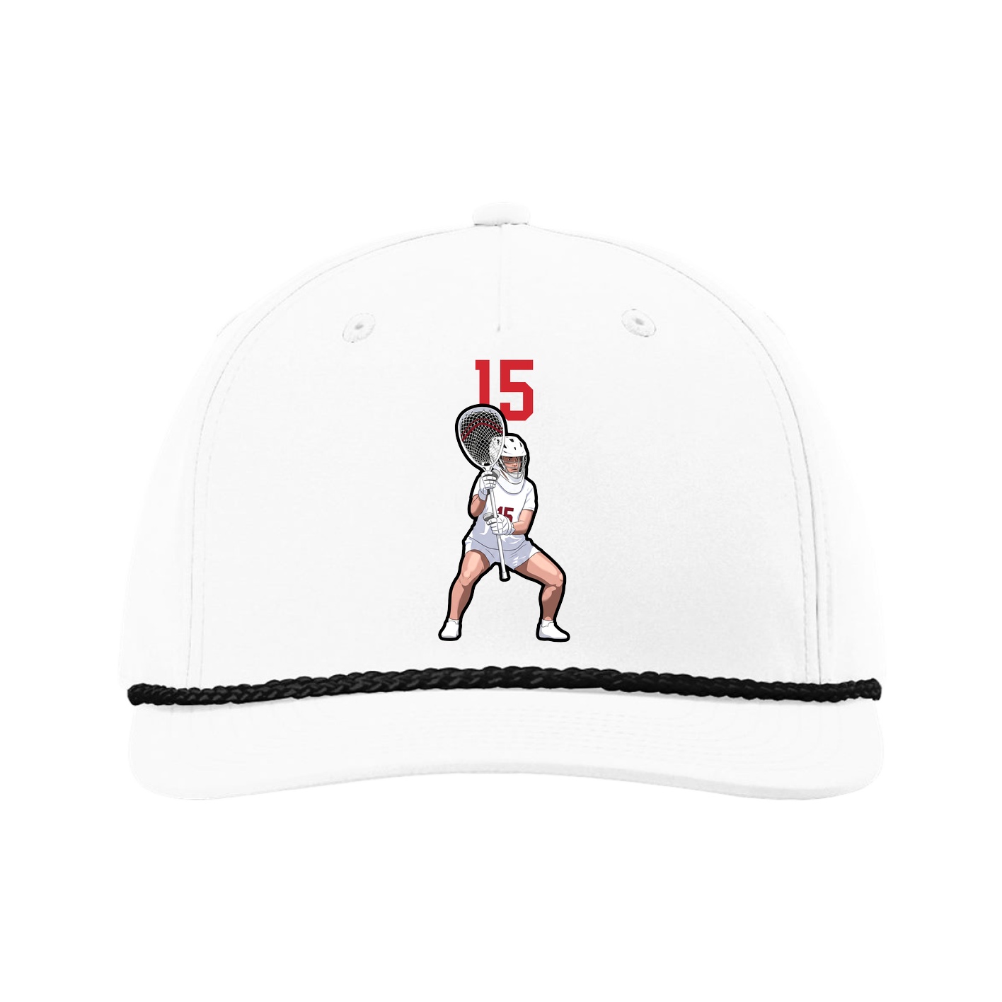 Five-Panel Classic Rope Cap — Number Top in White