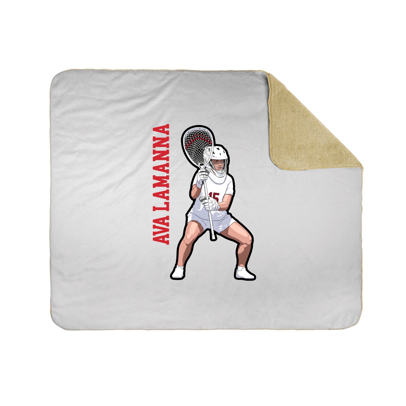 Throw Blanket — Name Vertical in White
