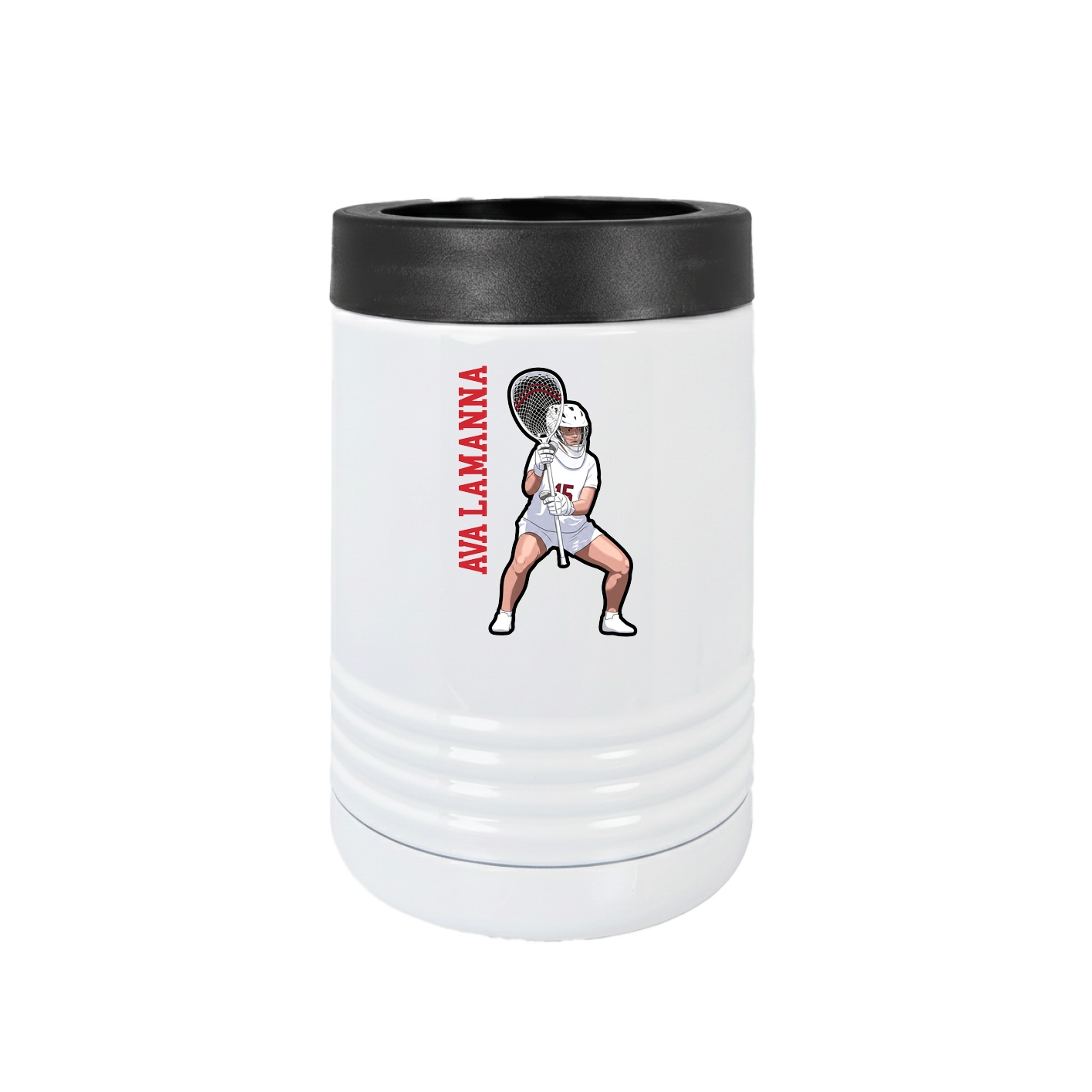 Beverage Holder — Name Vertical in White
