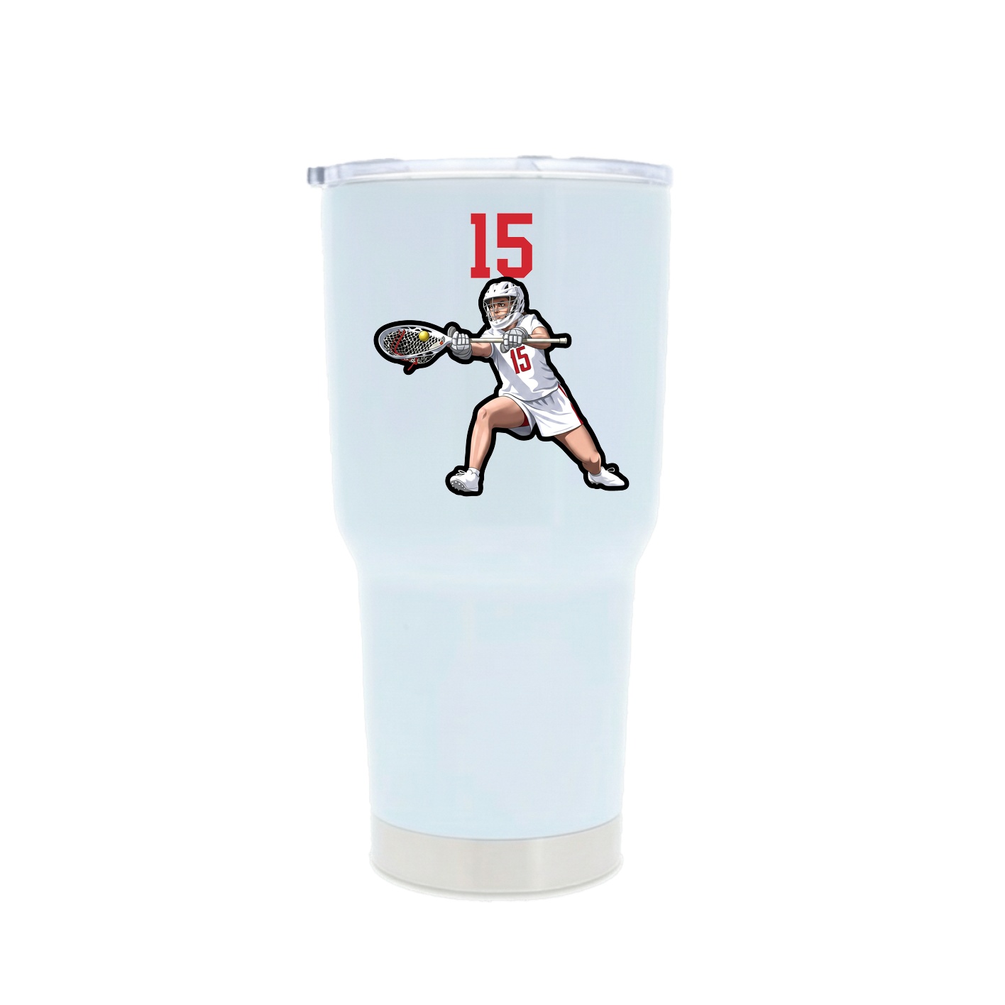 30oz Stainless Steel Tumbler — Number Top in White