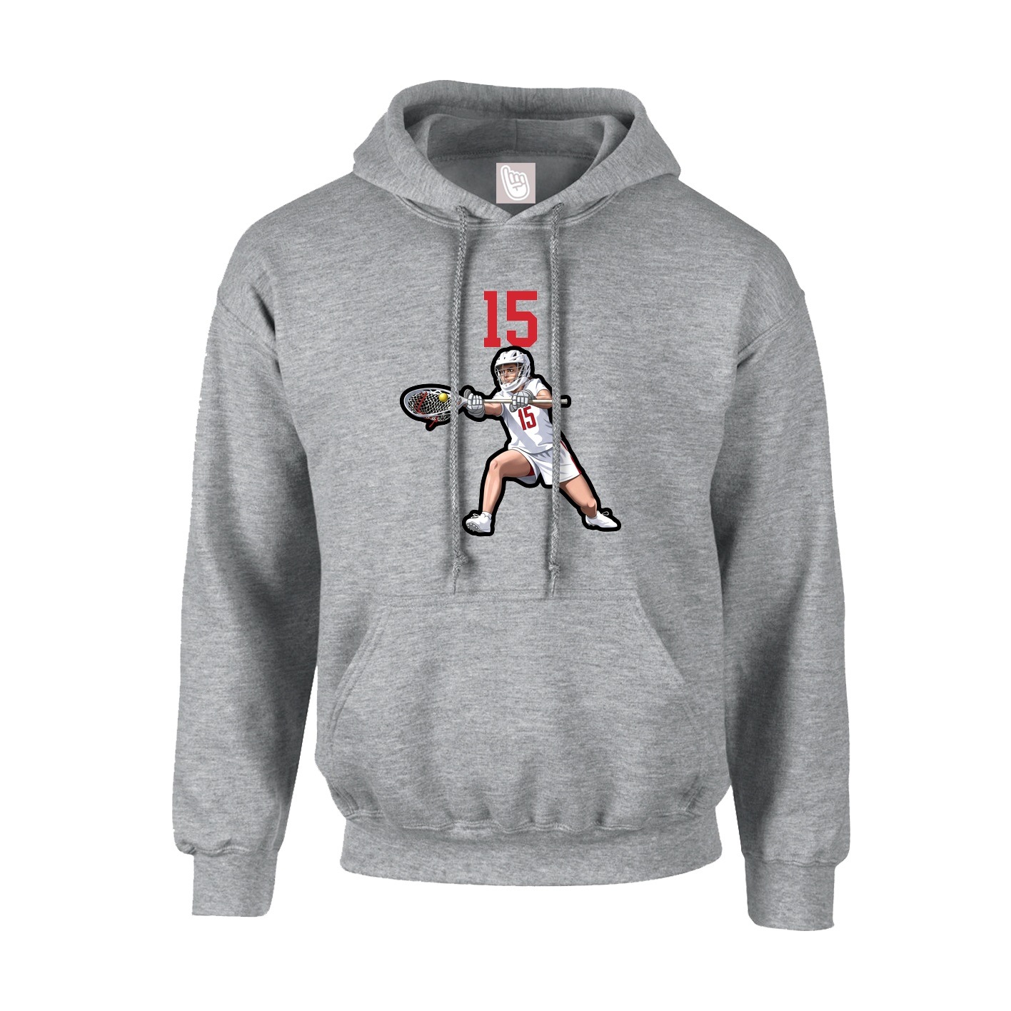Youth Hoodie — Number Top in Grey