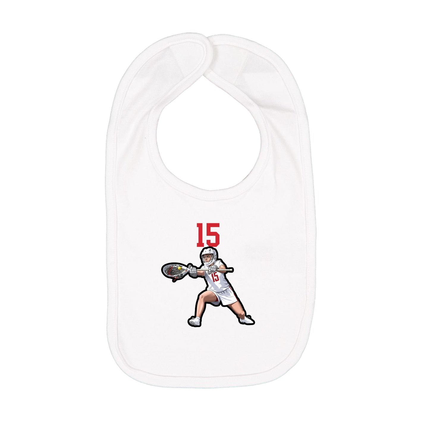 Infant Bib — Number Top in White