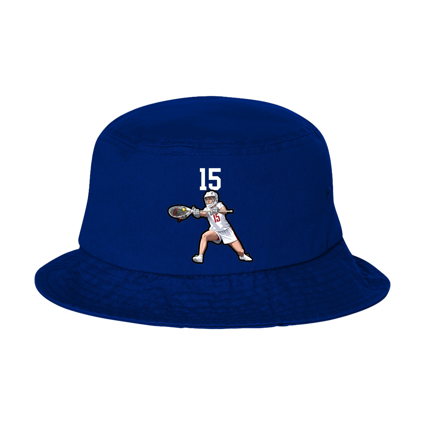 Bucket Cap — Number Top in Royal Blue