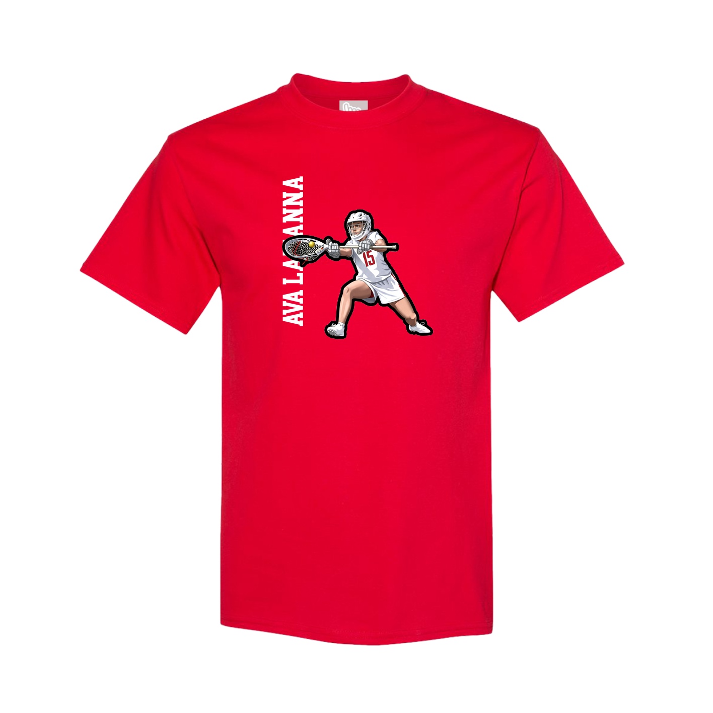 Youth Tee — Name Vertical in Red