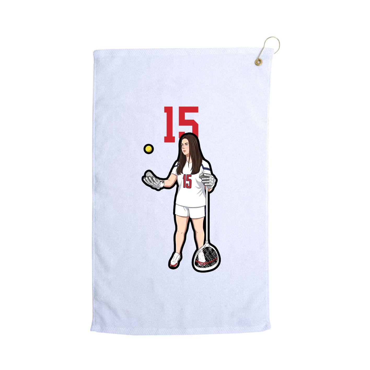 Golf Towel — Number Top in White