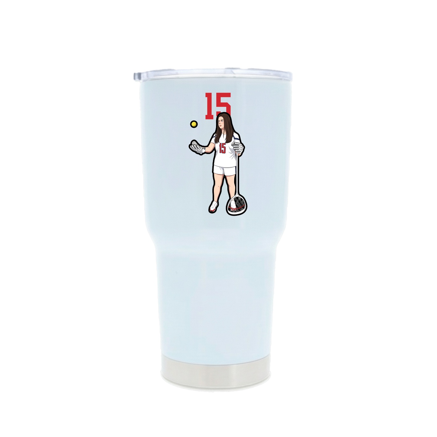30oz Stainless Steel Tumbler — Number Top in White
