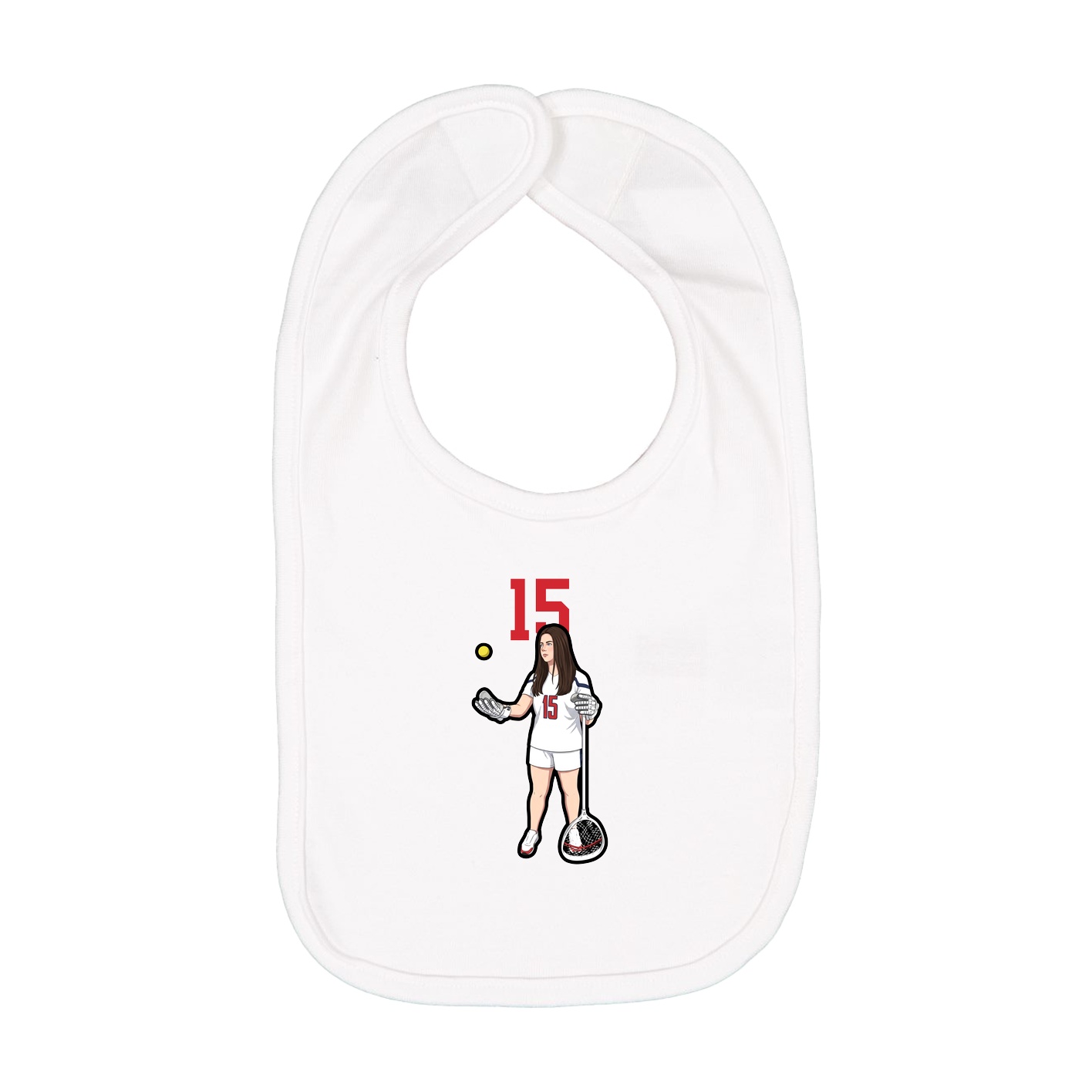 Infant Bib — Number Top in White