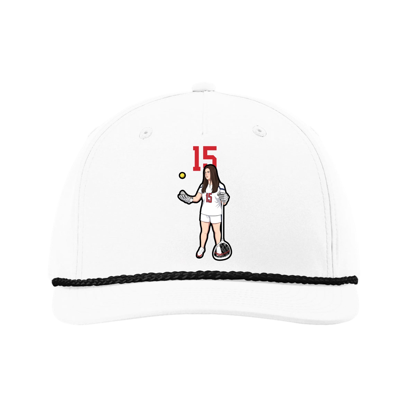 Five-Panel Classic Rope Cap — Number Top in White