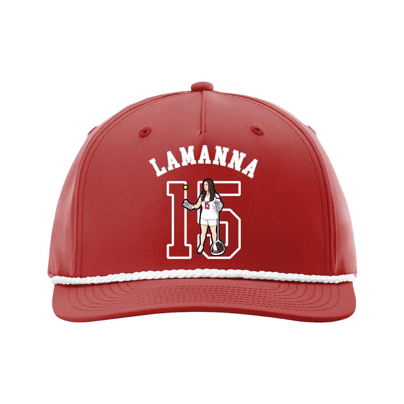 Five-Panel Classic Rope Cap — Shirsey Arch in Red