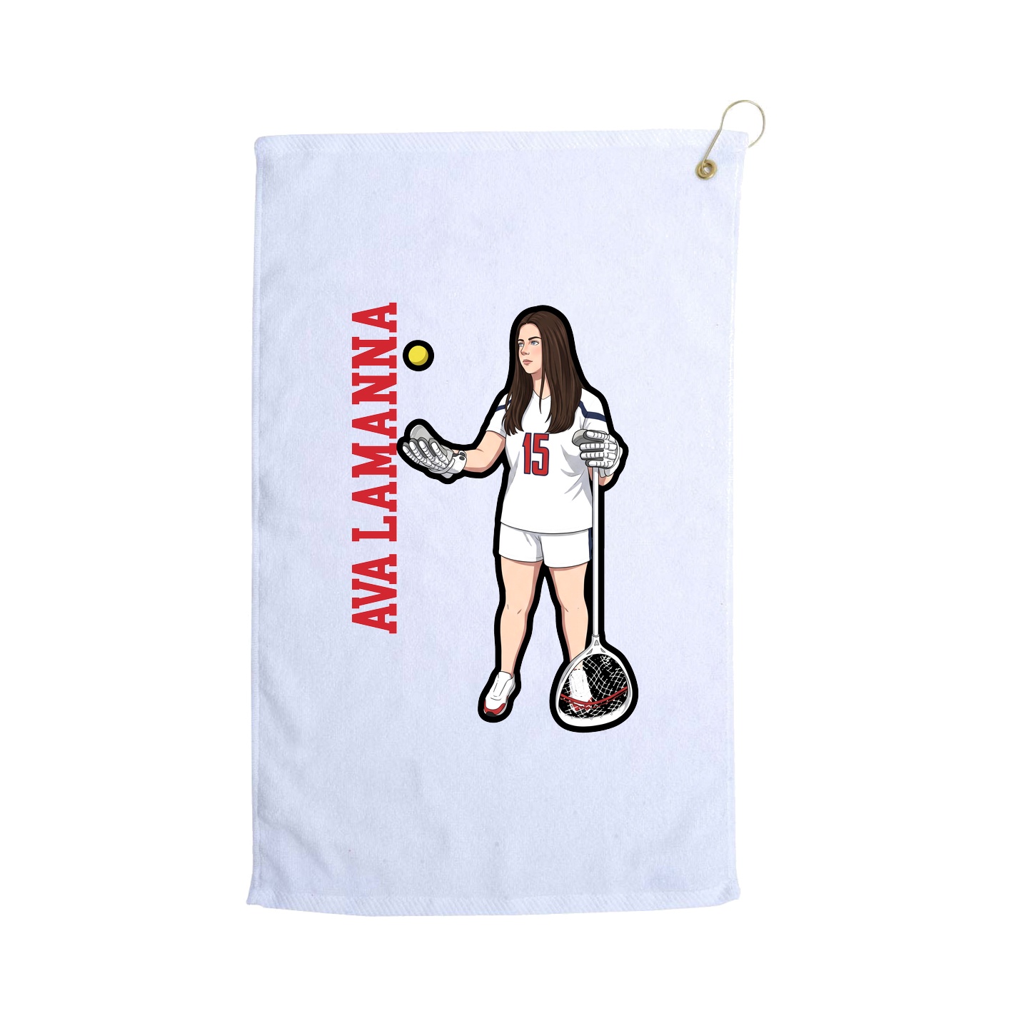 Golf Towel — Name Vertical in White