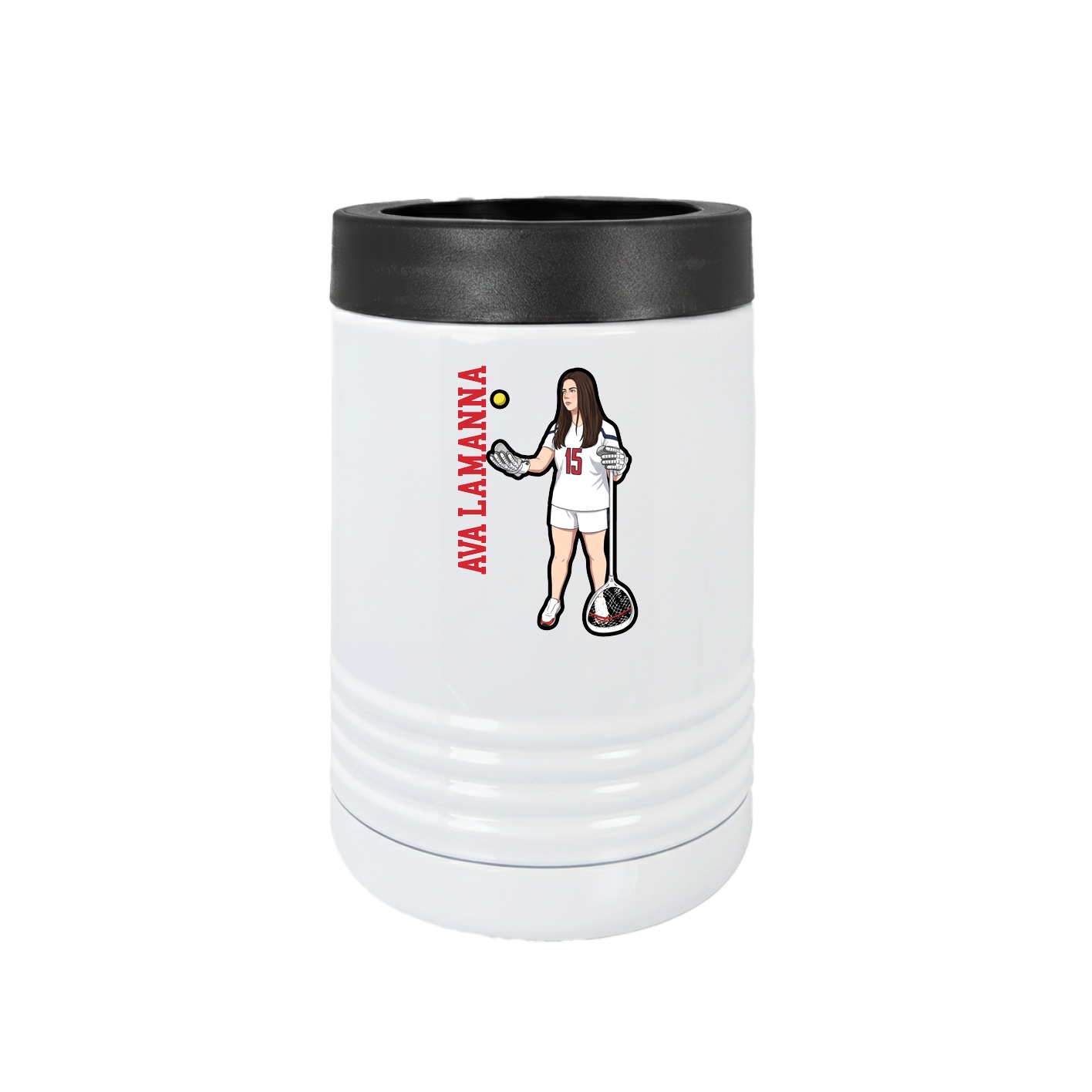 Beverage Holder — Name Vertical in White