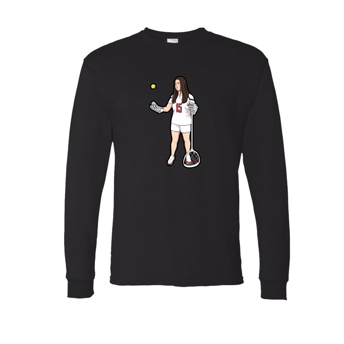Long Sleeve Tee — Name Vertical in Black