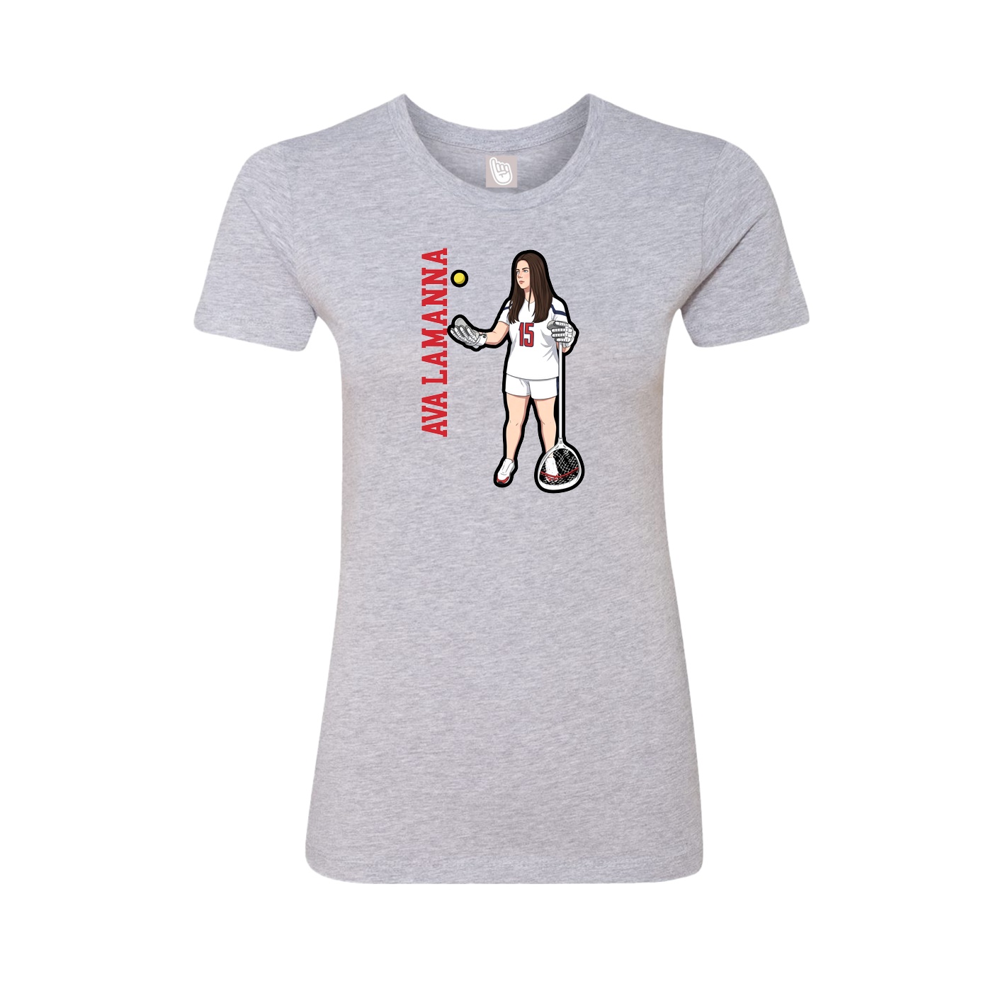 Womens Tee — Name Vertical in Grey