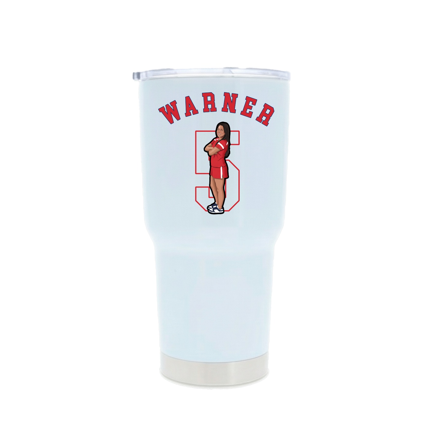 30oz Stainless Steel Tumbler — Shirsey Arch in White