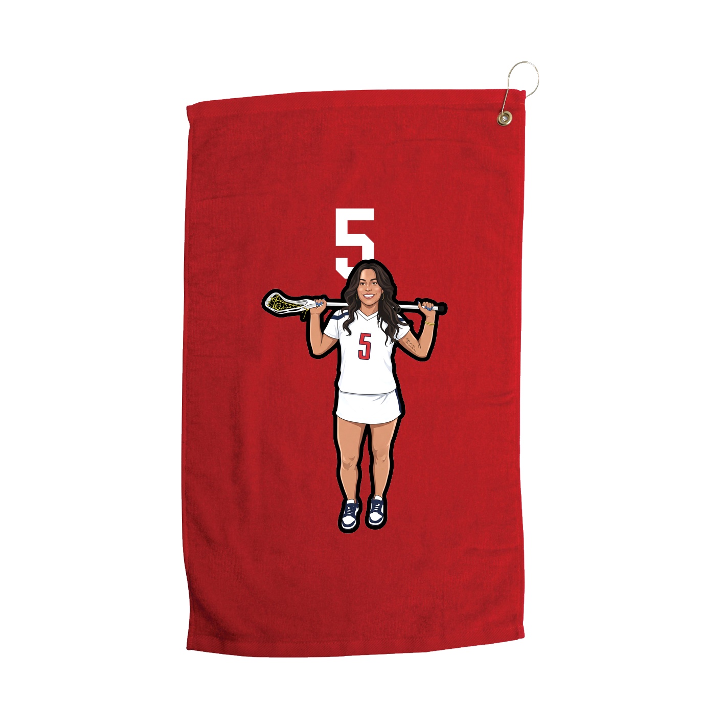 Golf Towel — Number Top in Red