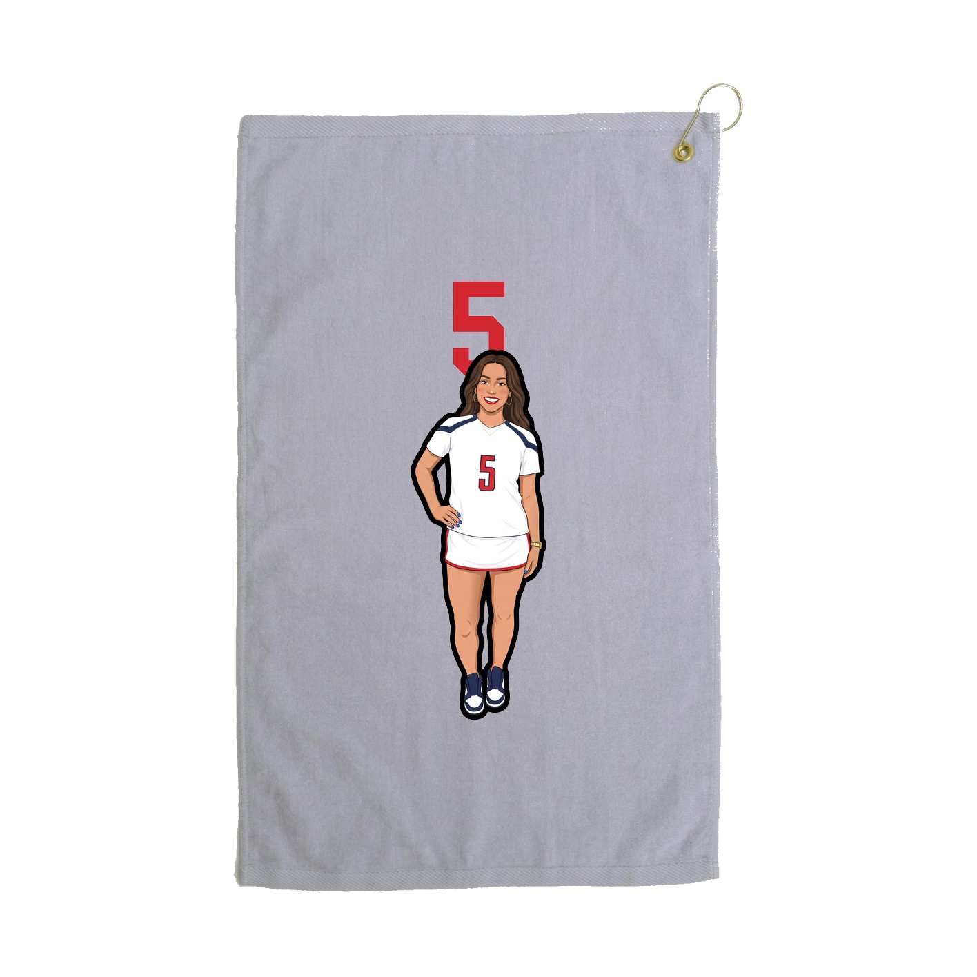 Golf Towel — Number Top in Grey