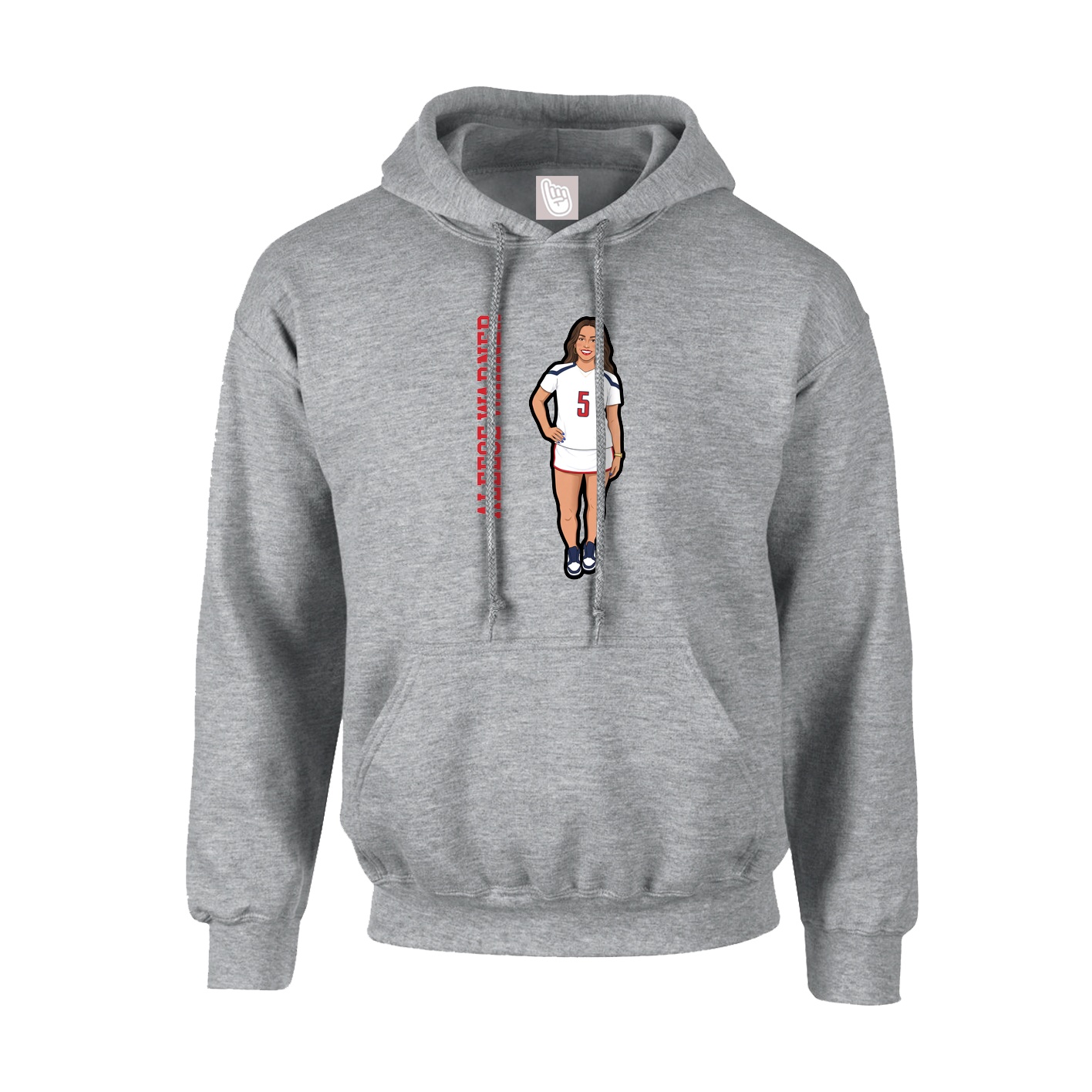 Youth Hoodie — Name Vertical in Grey