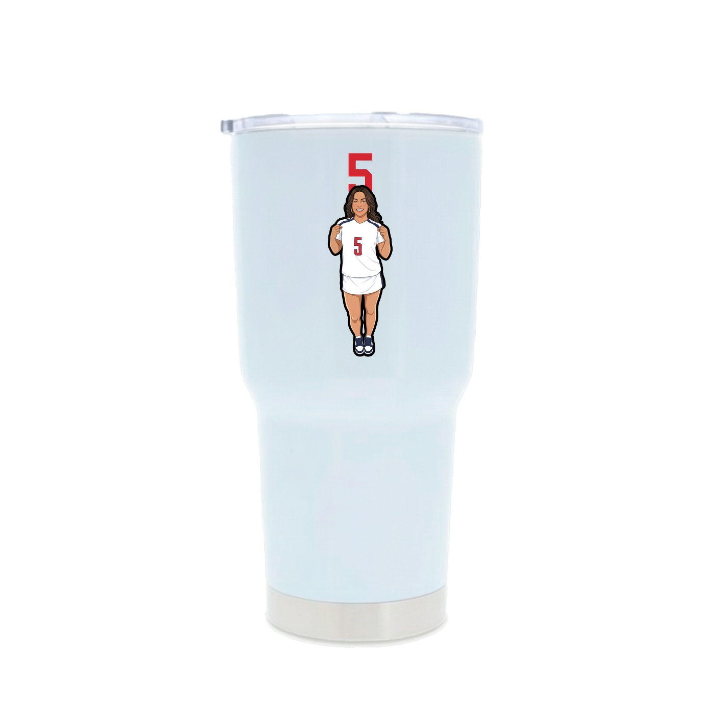 30oz Stainless Steel Tumbler — Number Top in White