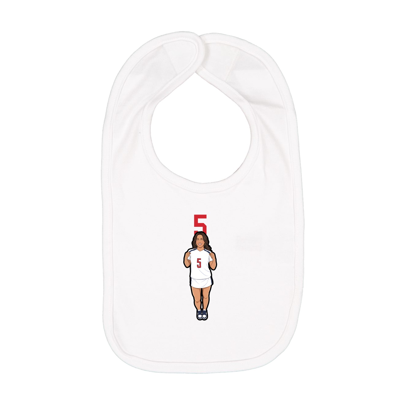 Infant Bib — Number Top in White