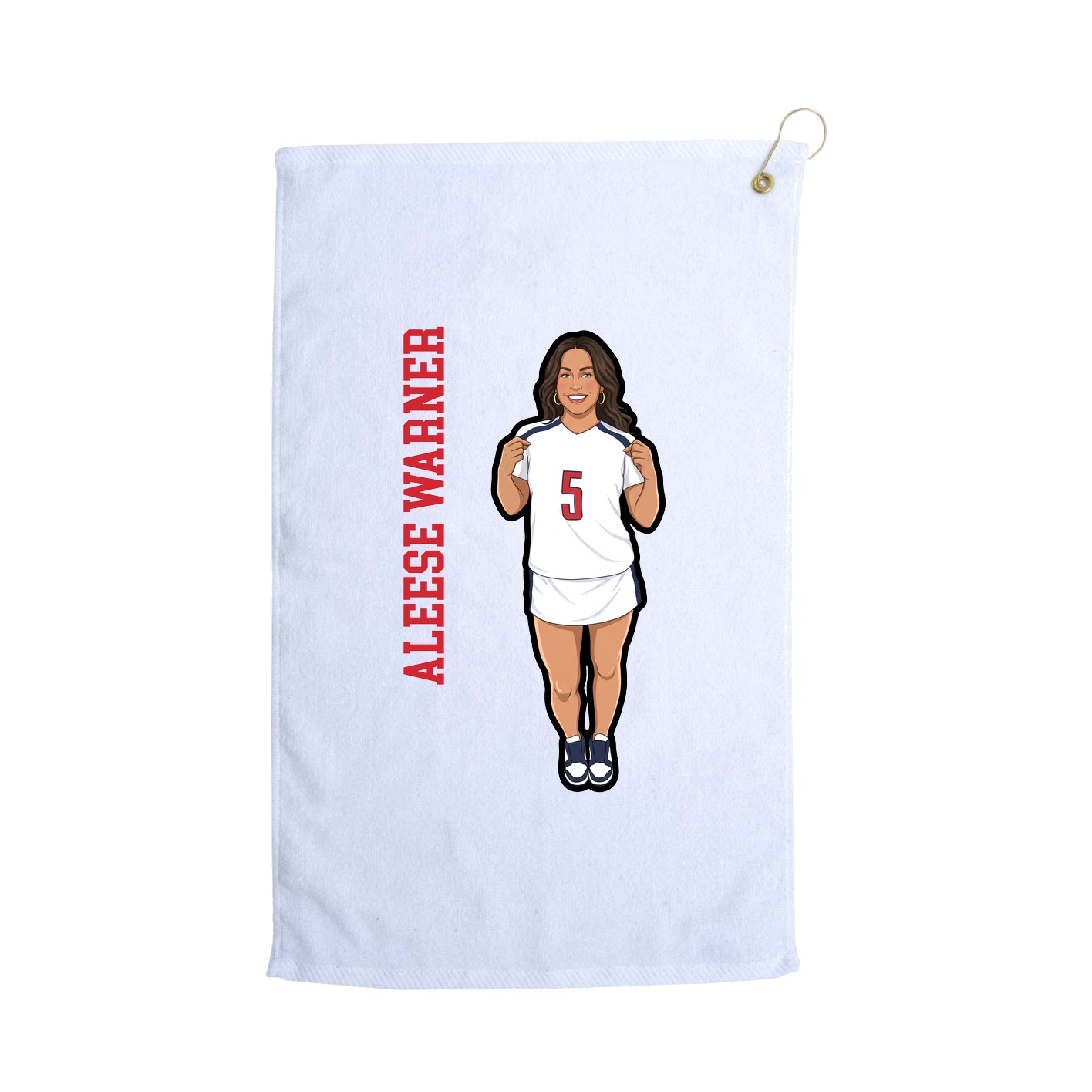 Golf Towel — Name Vertical in White
