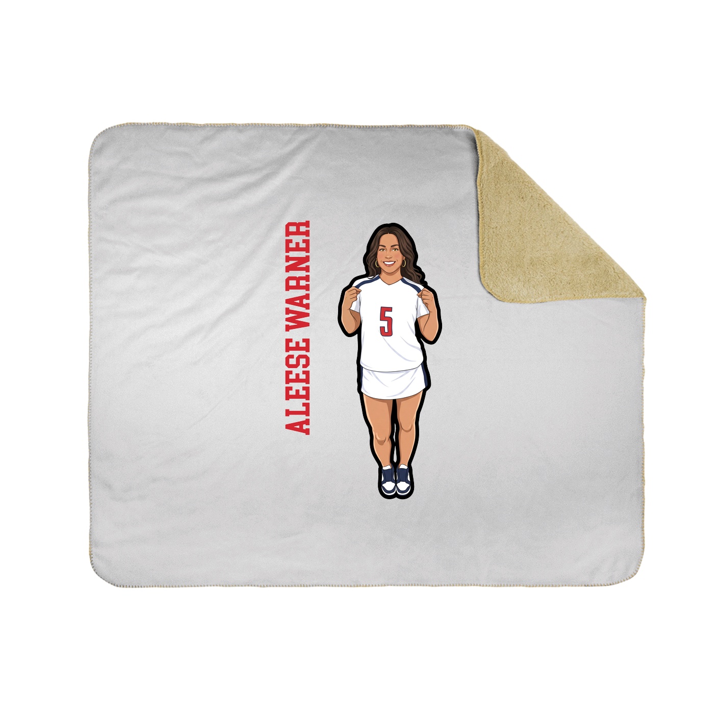 Throw Blanket — Name Vertical in White