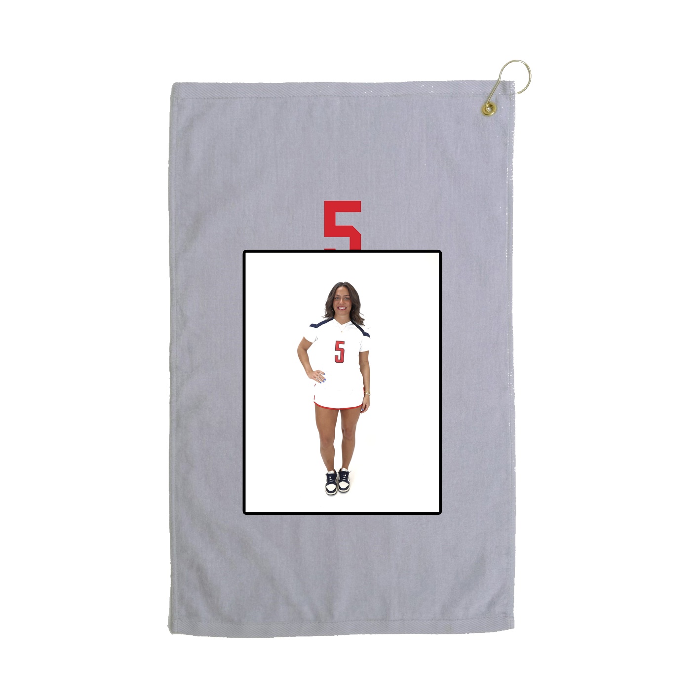 Golf Towel — Number Top in Grey