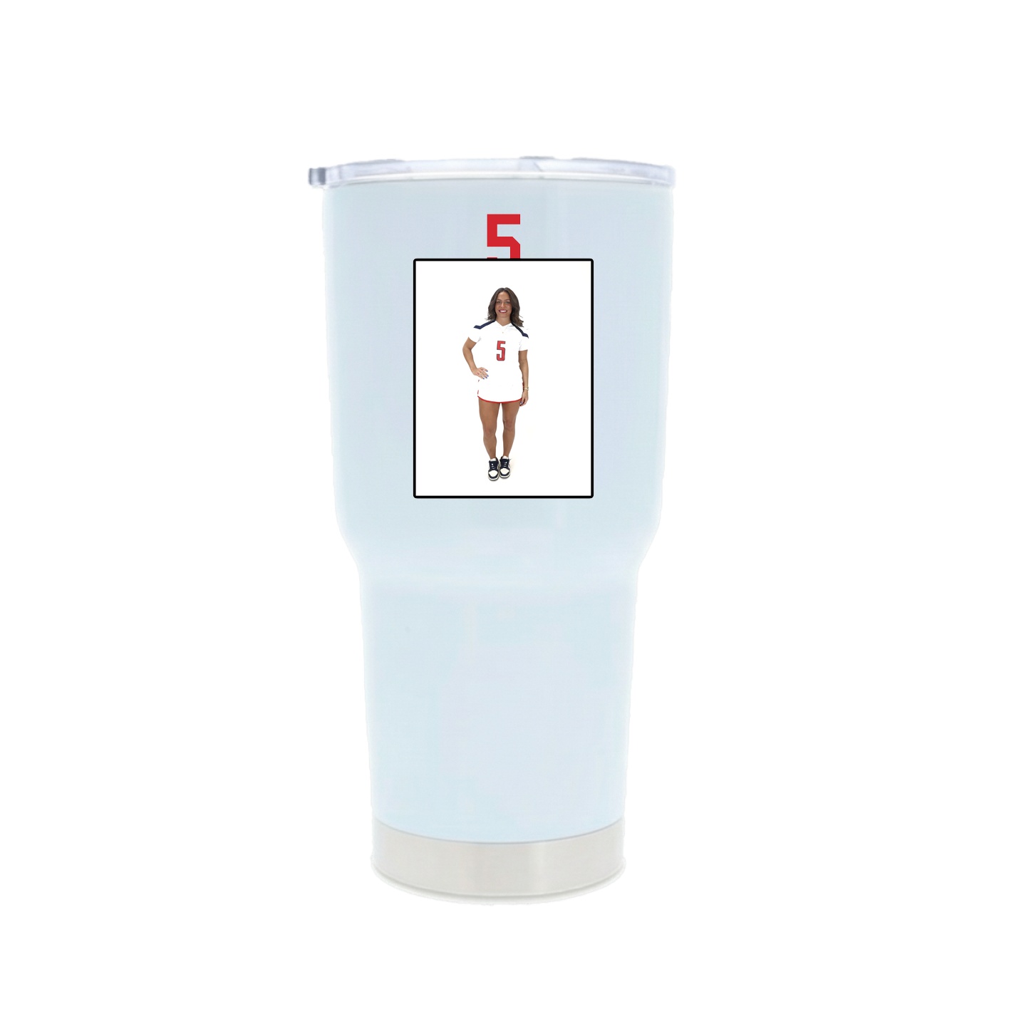 30oz Stainless Steel Tumbler — Number Top in White