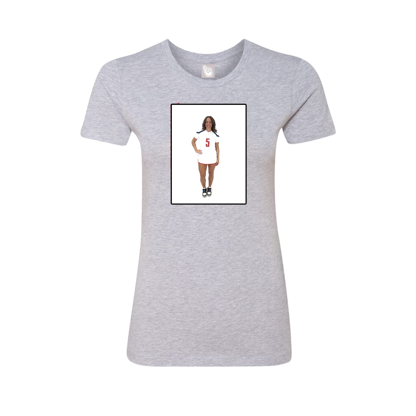 Womens Tee — Name Vertical in Grey