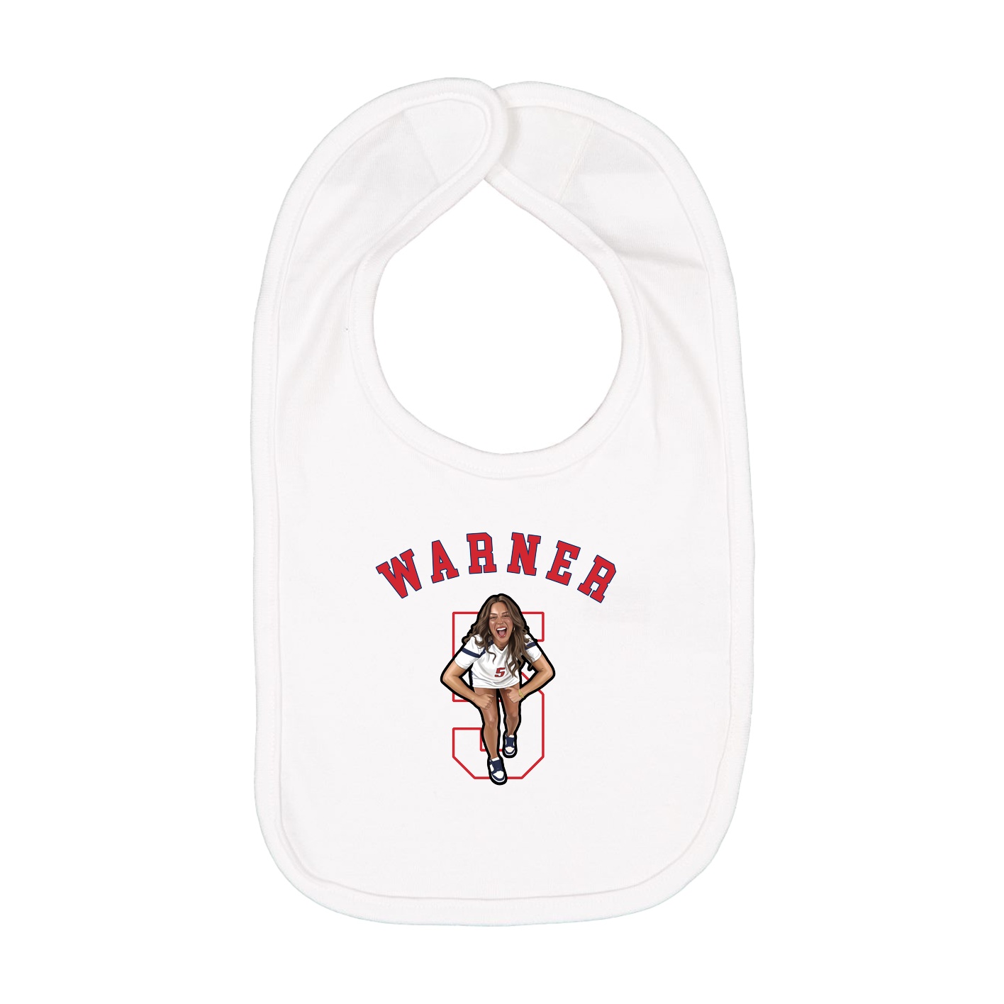 Infant Bib — Shirsey Arch in White