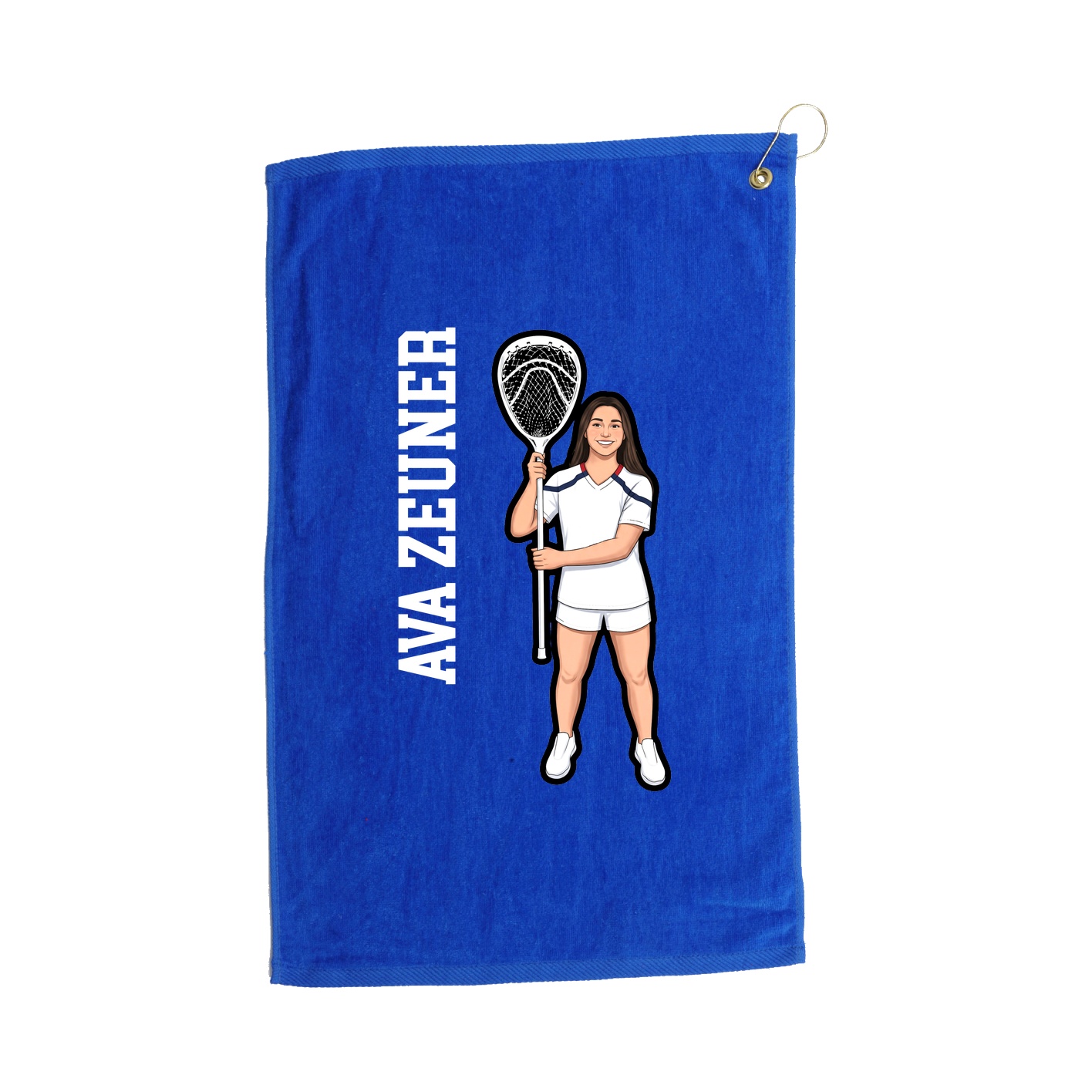 Golf Towel — Name Vertical in Royal