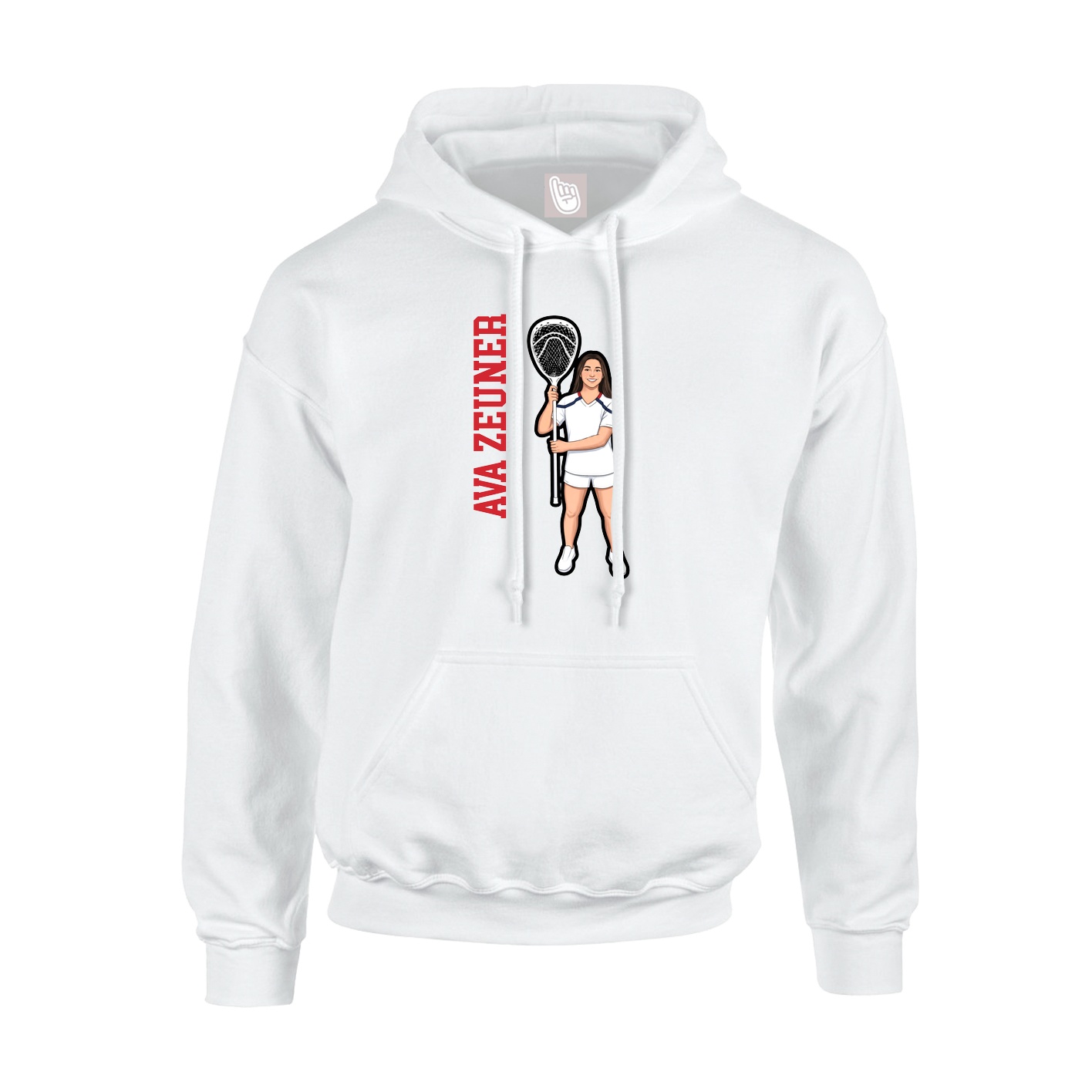 Hoodie — Name Vertical in White