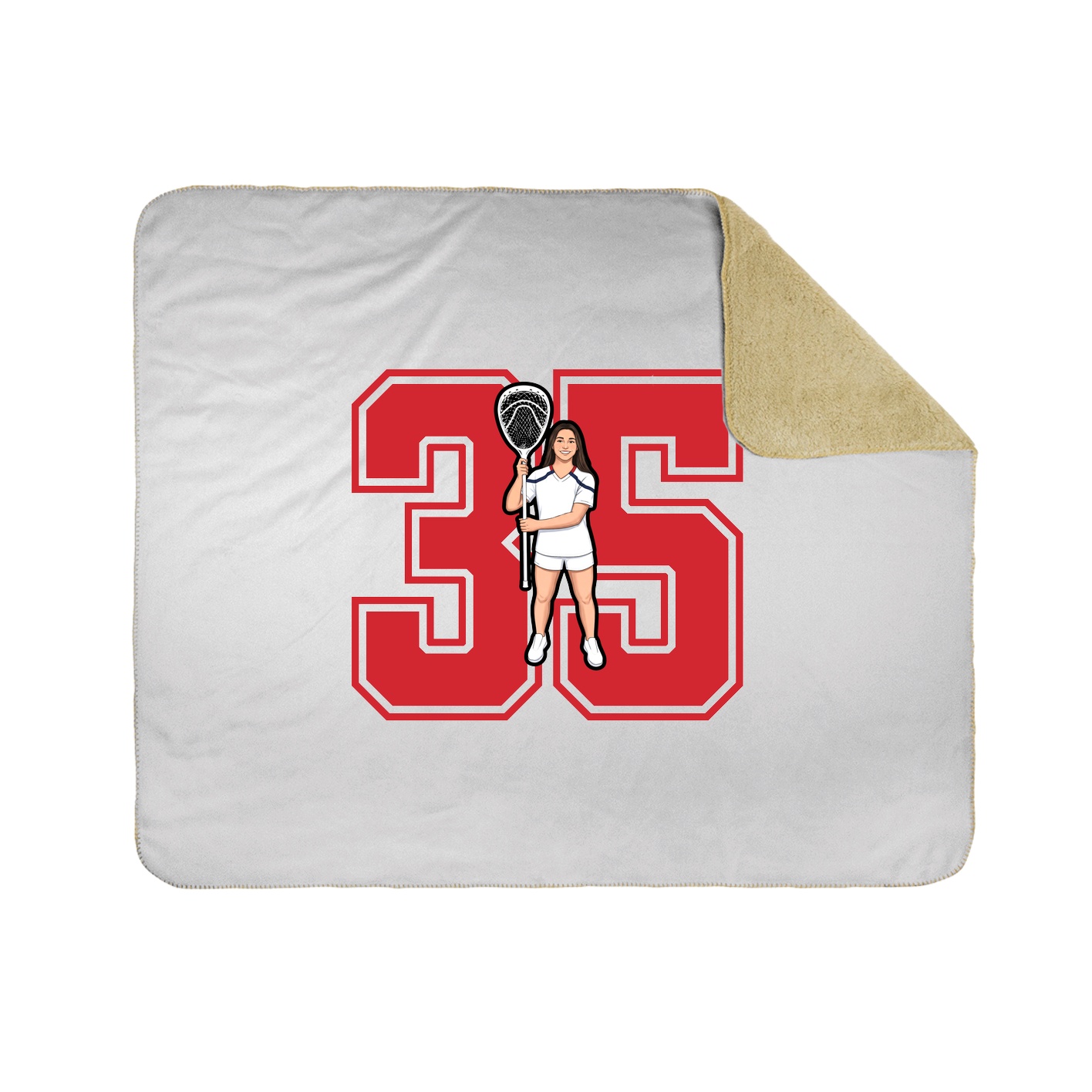 Throw Blanket — Number in White