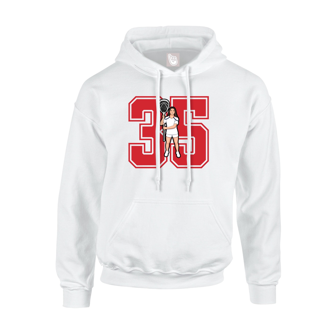 Youth Hoodie — Number in White